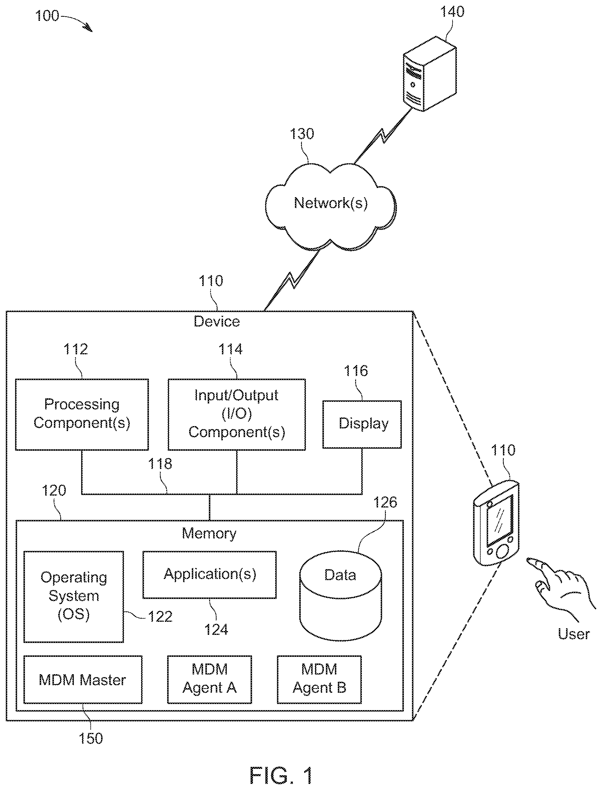 Patent US12367118 — Mobile device management agent rollback systems and methods — Figure 1