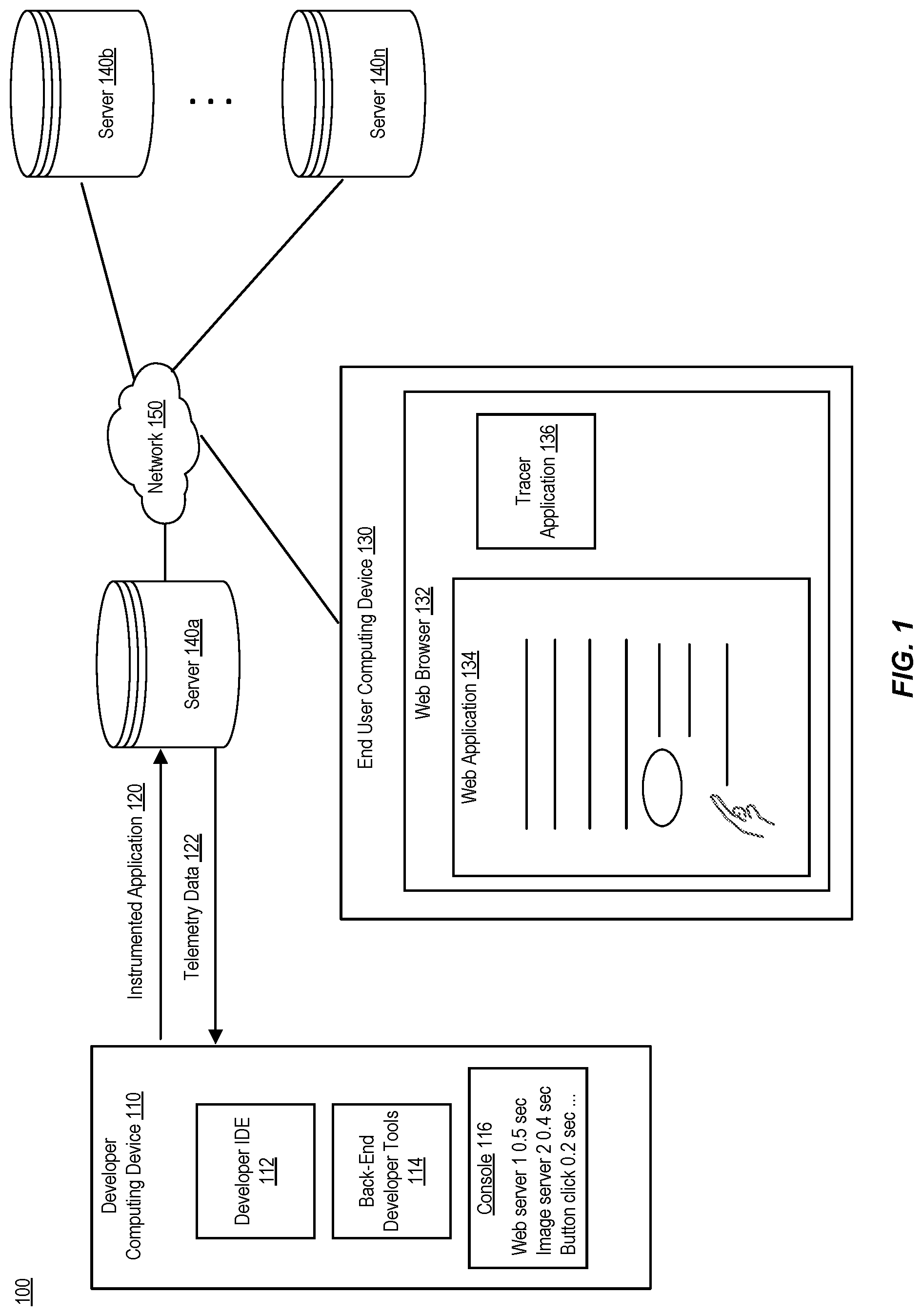 Patent US12367126 Figure 1 – Smart distributed tracing context injection