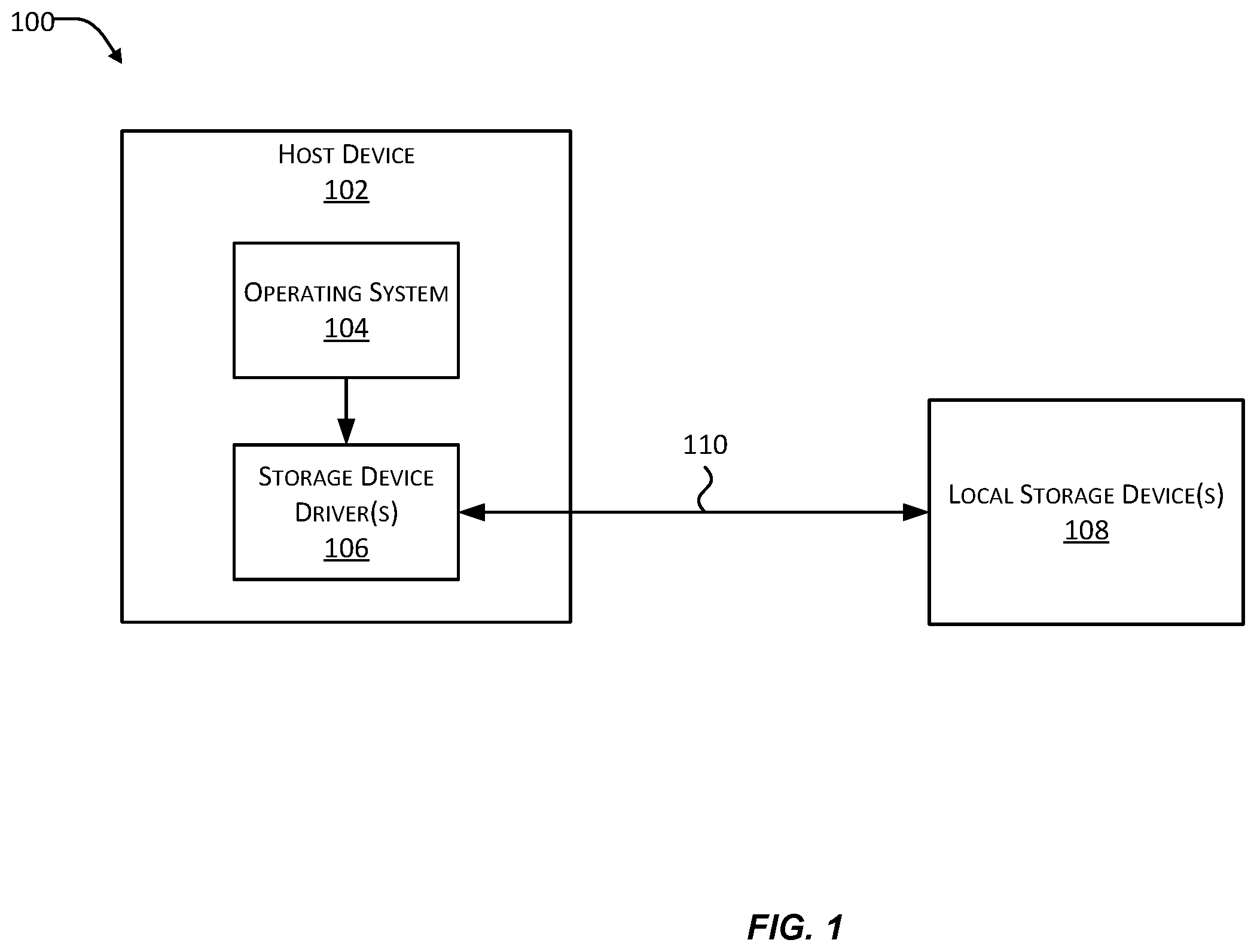 Patent US12367171 — Storage adapter device for communicating with network storage — Figure 1