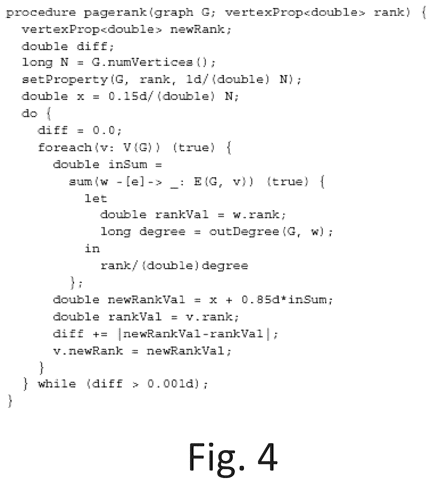 Patent US12367194 Figure 4 – Compilation techniques for algorithmic graph processing in a relational database