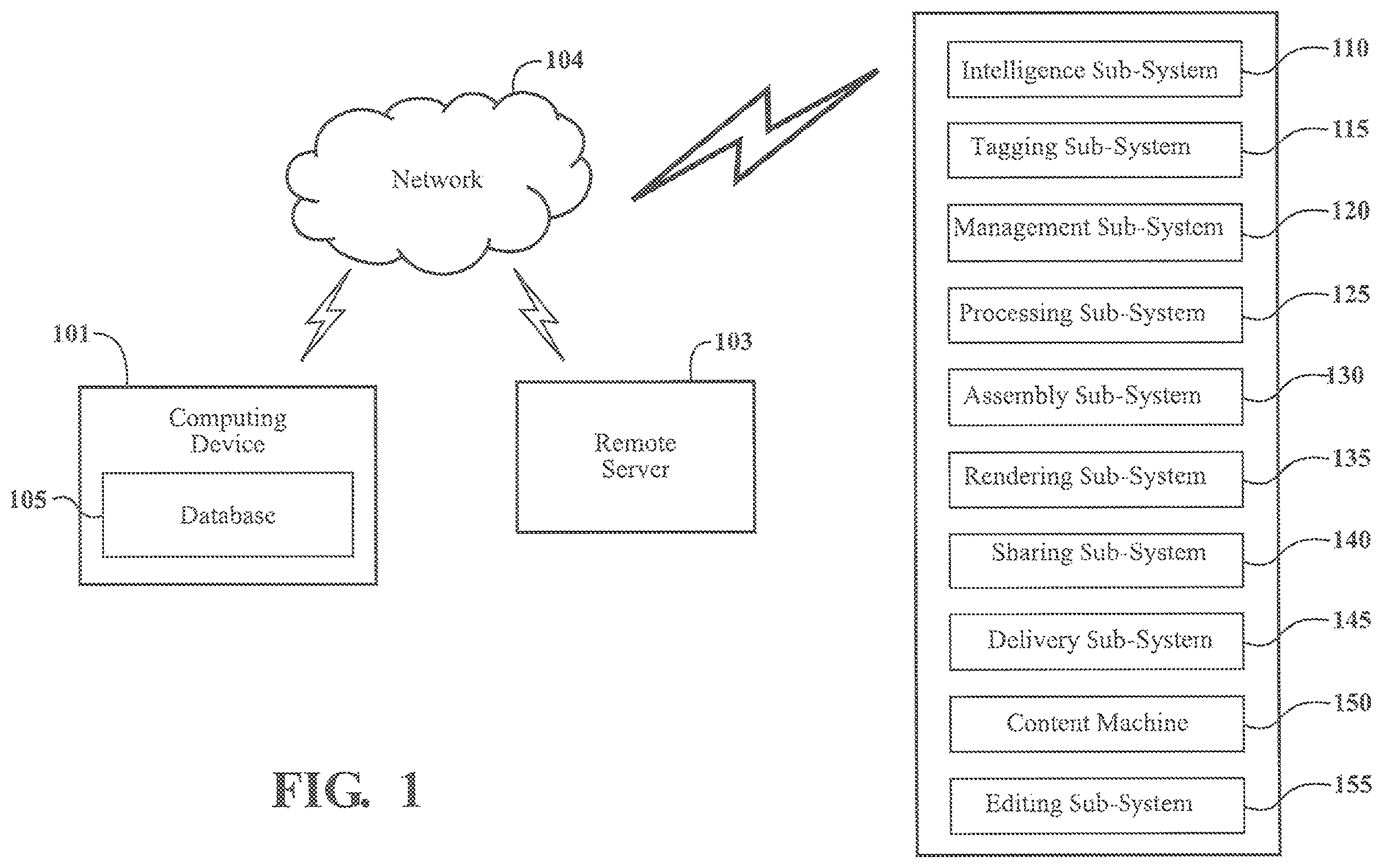 Patent US12367211 — System and method for content creation and delivery — Figure 1