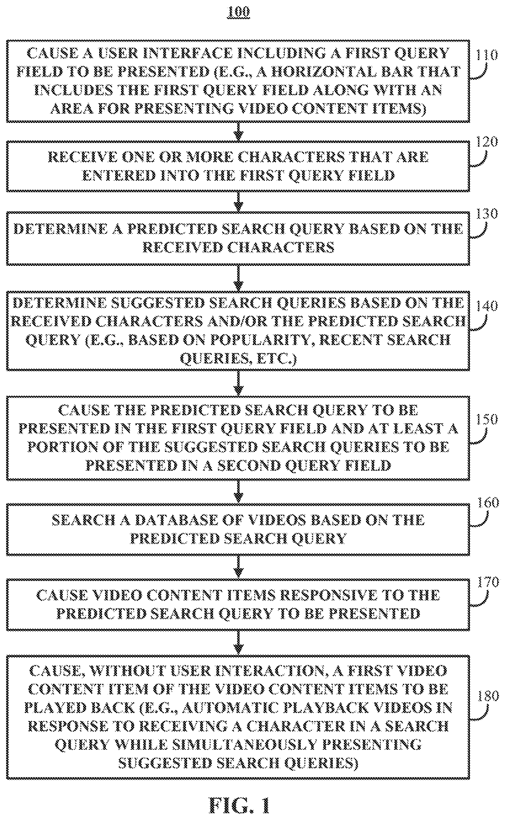 Patent US12367239 — Methods, systems, and media for searching for video content — Figure 1