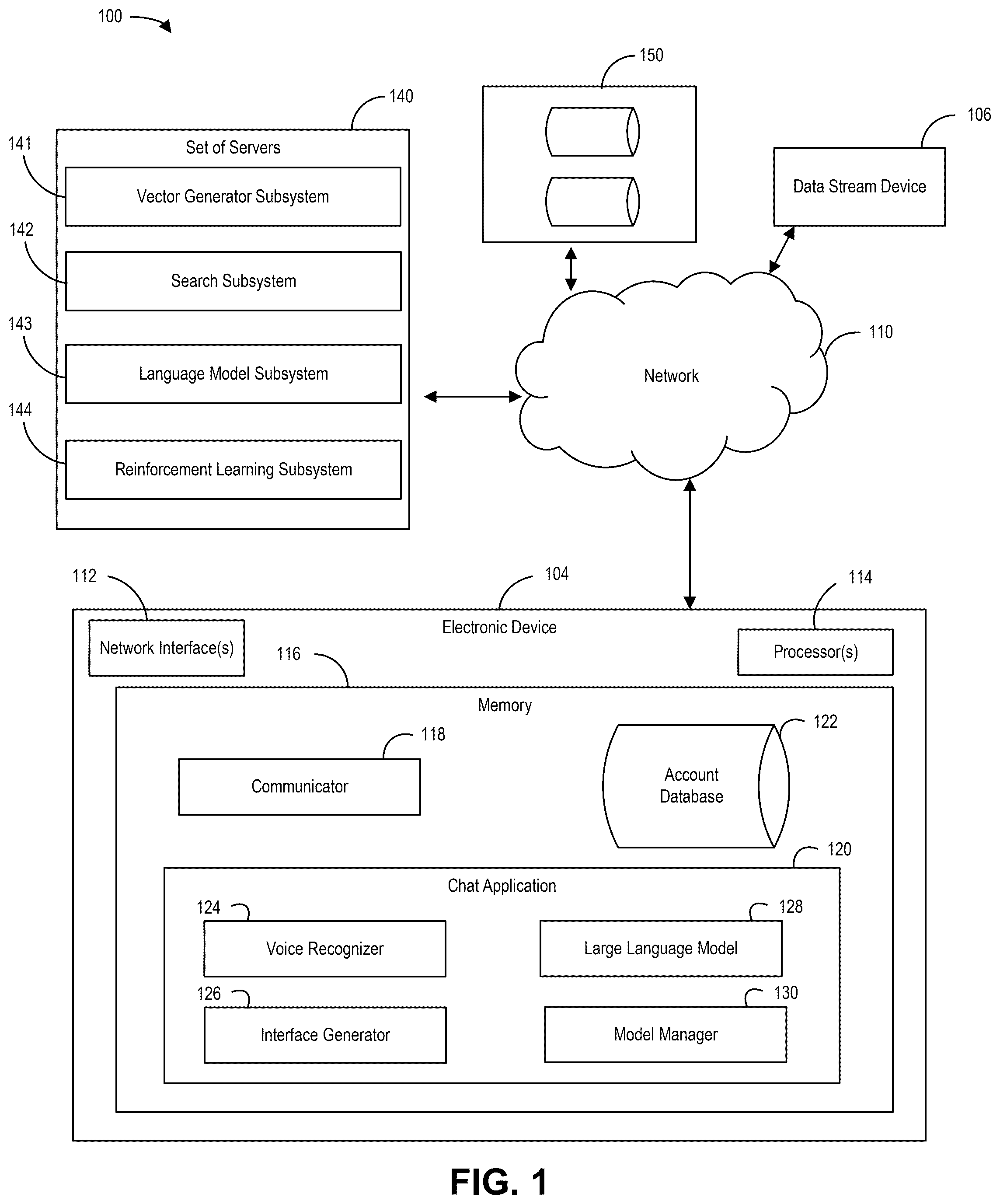 Patent US12367353 — Control parameter feedback protocol for adapting to data stream response feedback — Figure 1