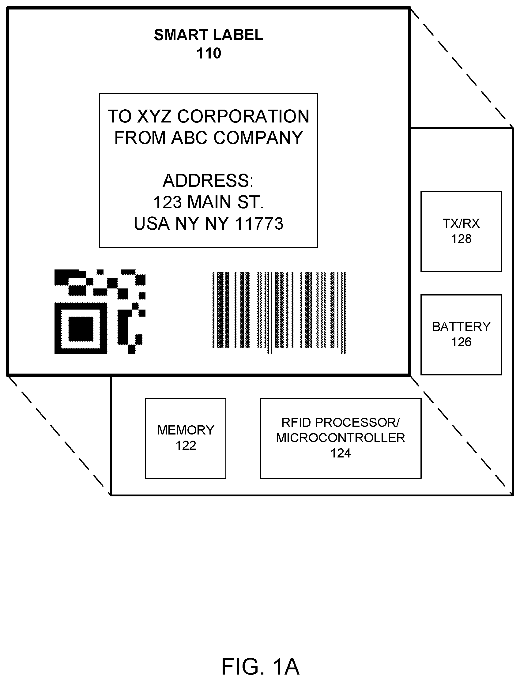Patent US12367357 — Activating a smart label via contact — Figure 1