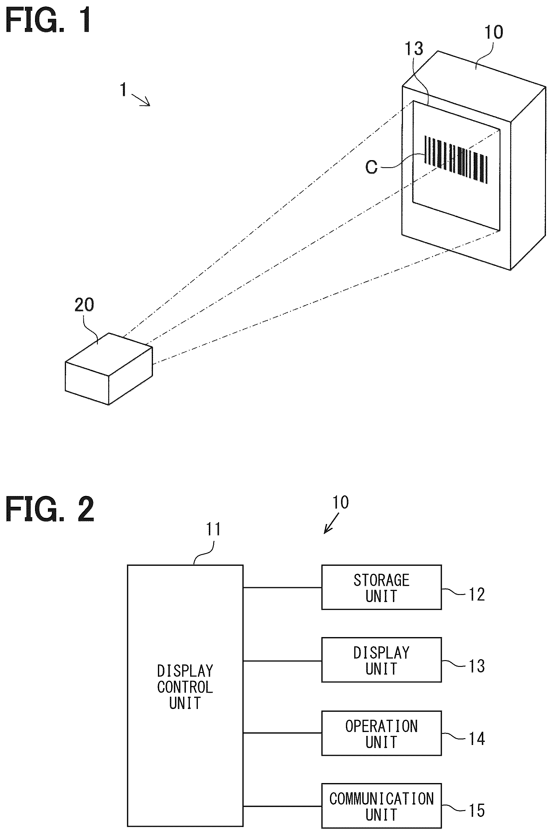 Patent US12367364 — Information code display device and information code display system — Figure 1