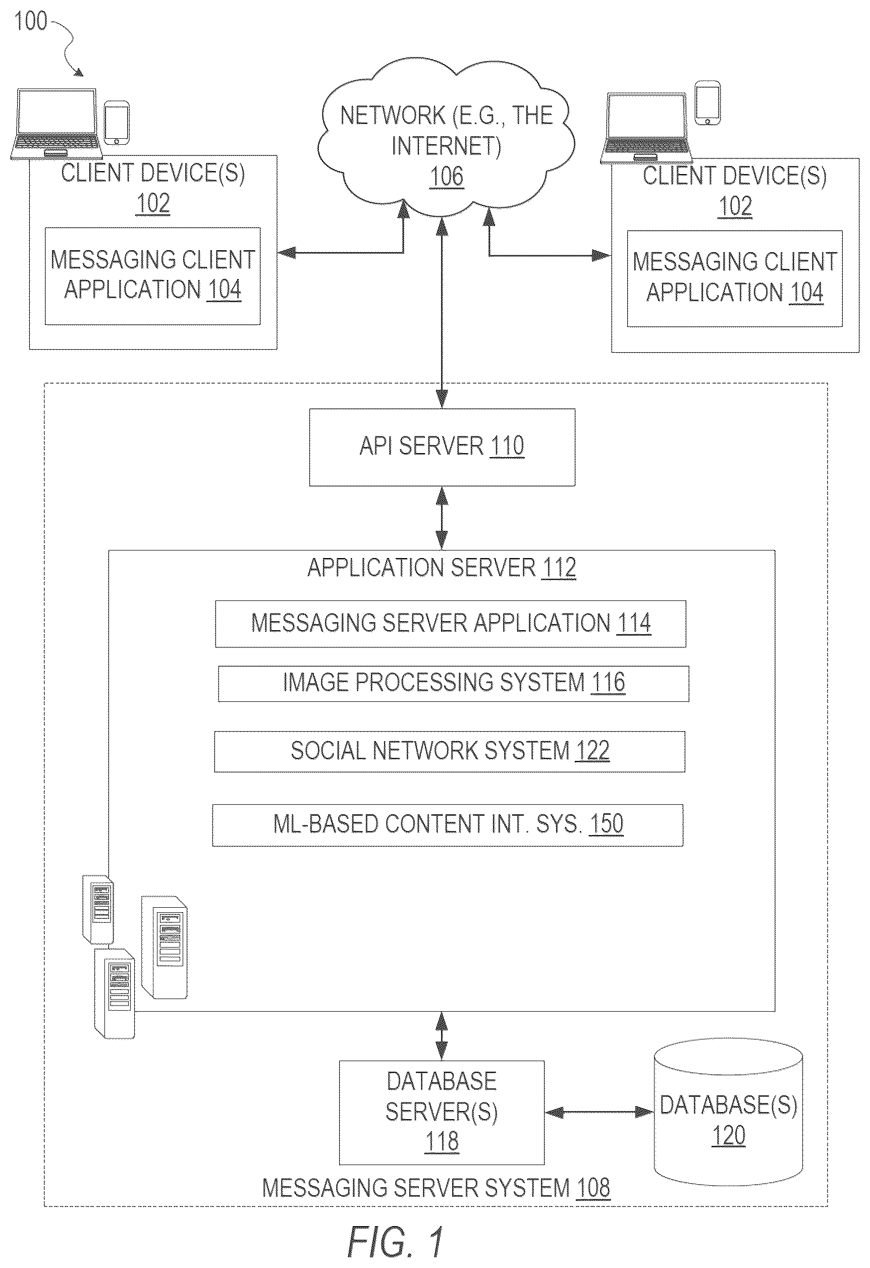 Patent US12367431 — Real-time content integration based on machine learned selections — Figure 1