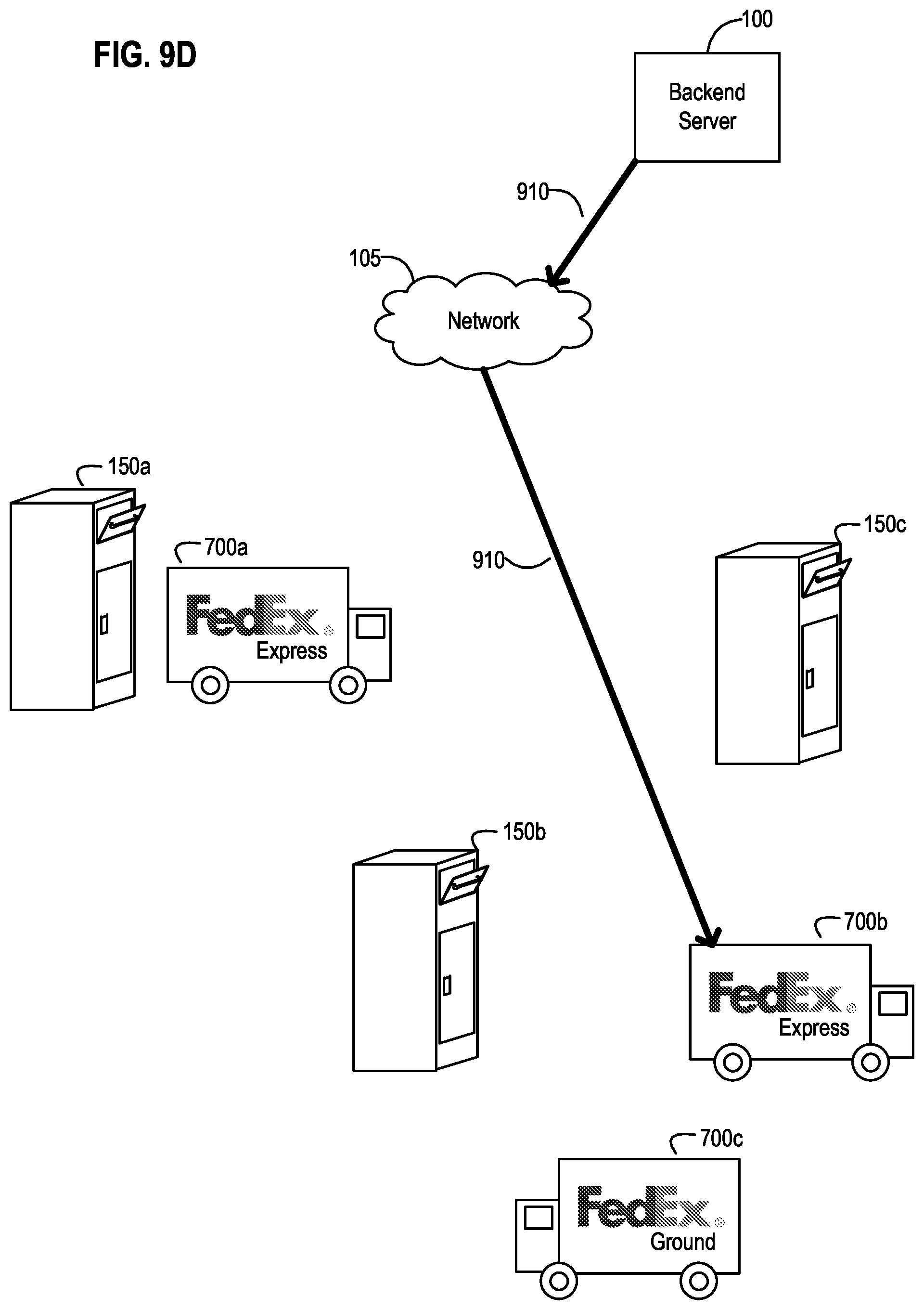 Patent US12367453 Figure 12 – Enhanced connected logistics receptacle apparatus, systems, and methods that selectively retrieve and report event information to a backend server to initiate a dispatched logistics operation related to a delivery item