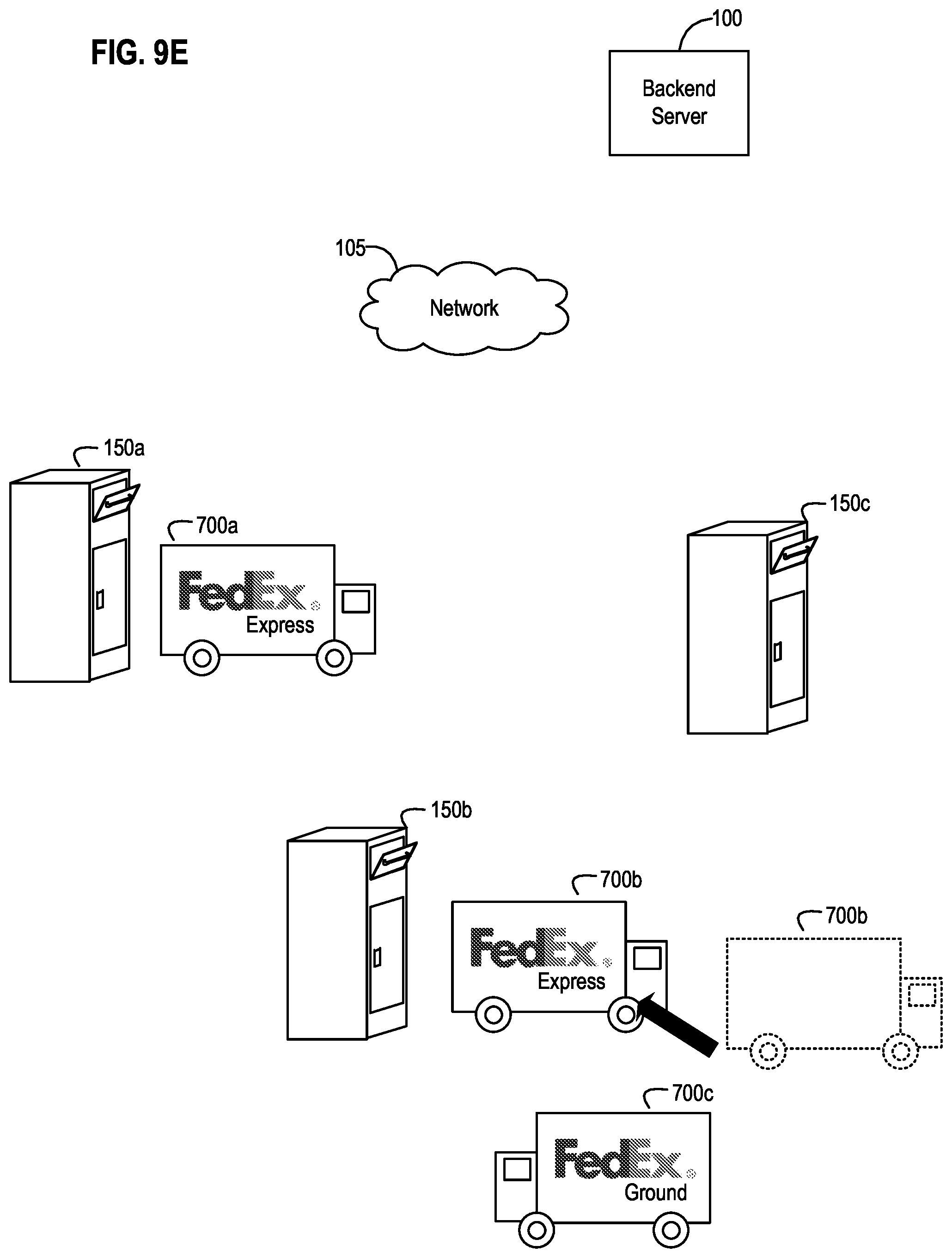 Patent US12367453 Figure 13 – Enhanced connected logistics receptacle apparatus, systems, and methods that selectively retrieve and report event information to a backend server to initiate a dispatched logistics operation related to a delivery item