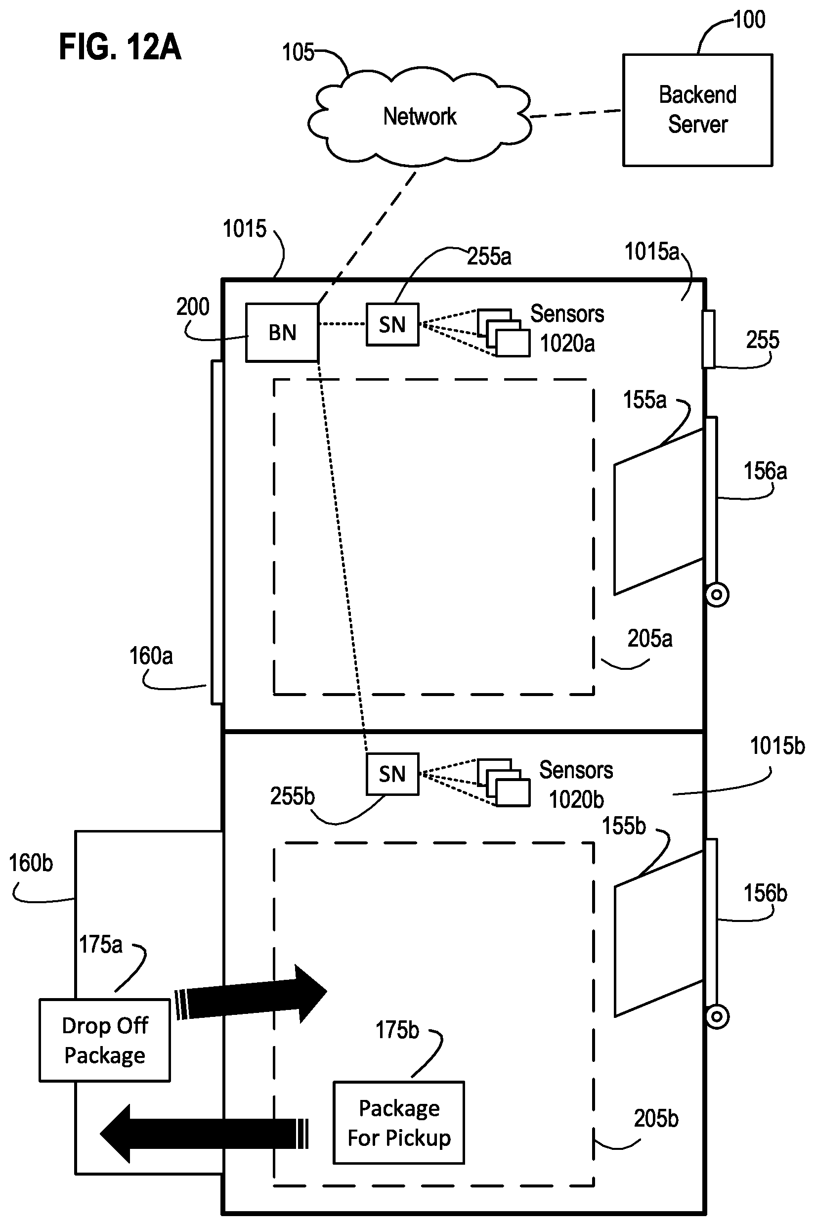 Patent US12367453 Figure 20 – Enhanced connected logistics receptacle apparatus, systems, and methods that selectively retrieve and report event information to a backend server to initiate a dispatched logistics operation related to a delivery item
