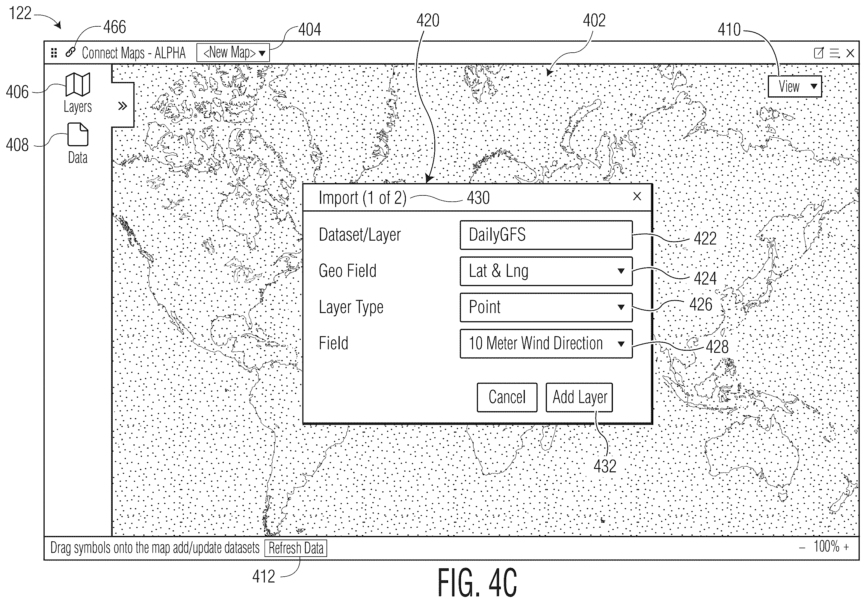 Patent US12367505 Figure 6 – Interactive map interface incorporating customizable geospatial data