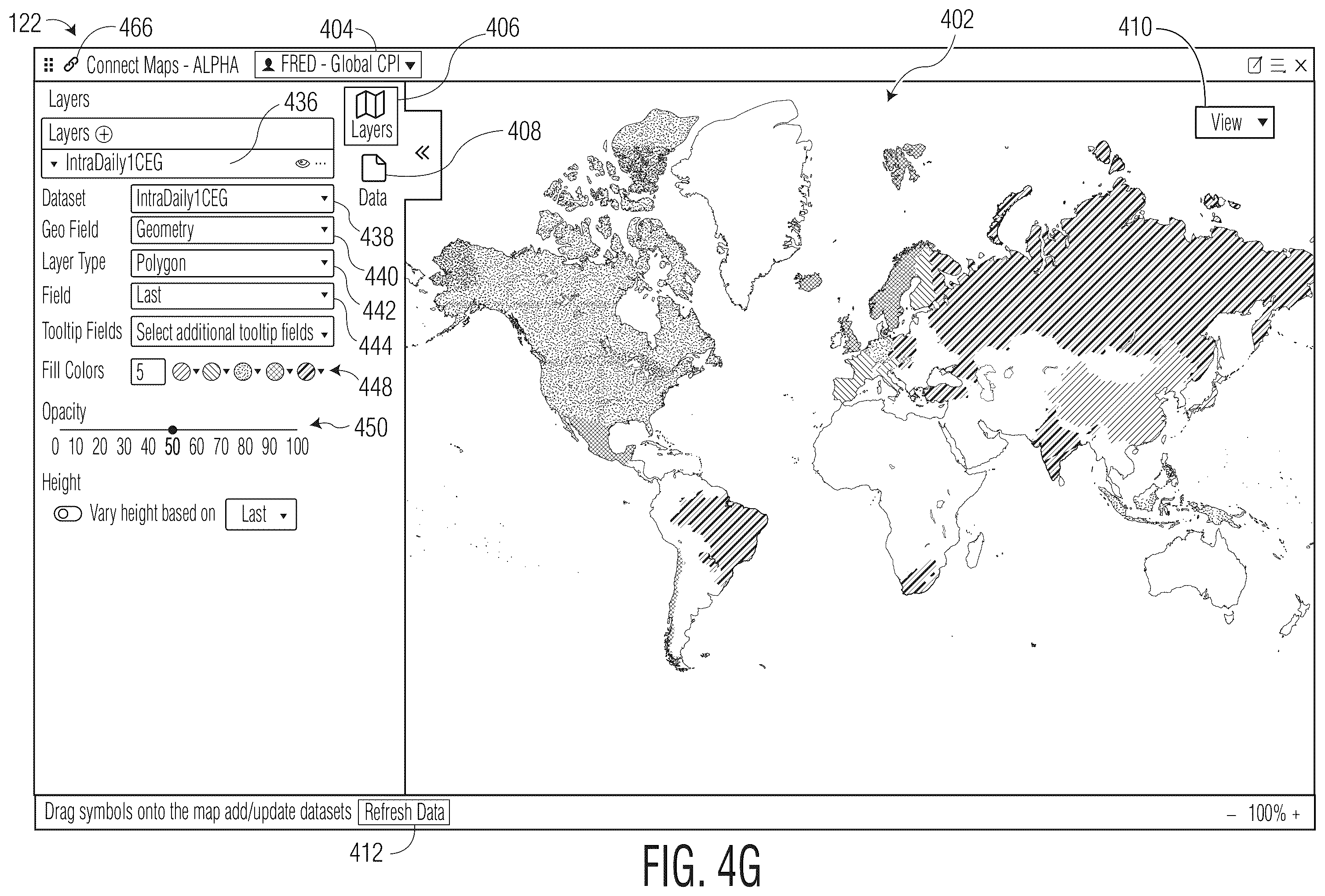 Patent US12367505 Figure 10 – Interactive map interface incorporating customizable geospatial data
