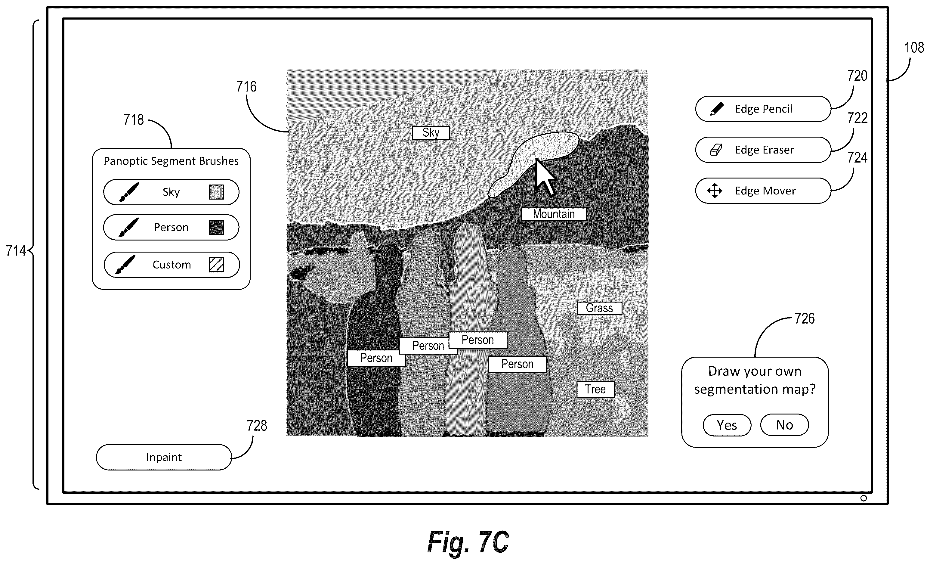 Patent US12367561 Figure 12 – Generating and providing a panoptic inpainting interface for generating and modifying inpainted digital images
