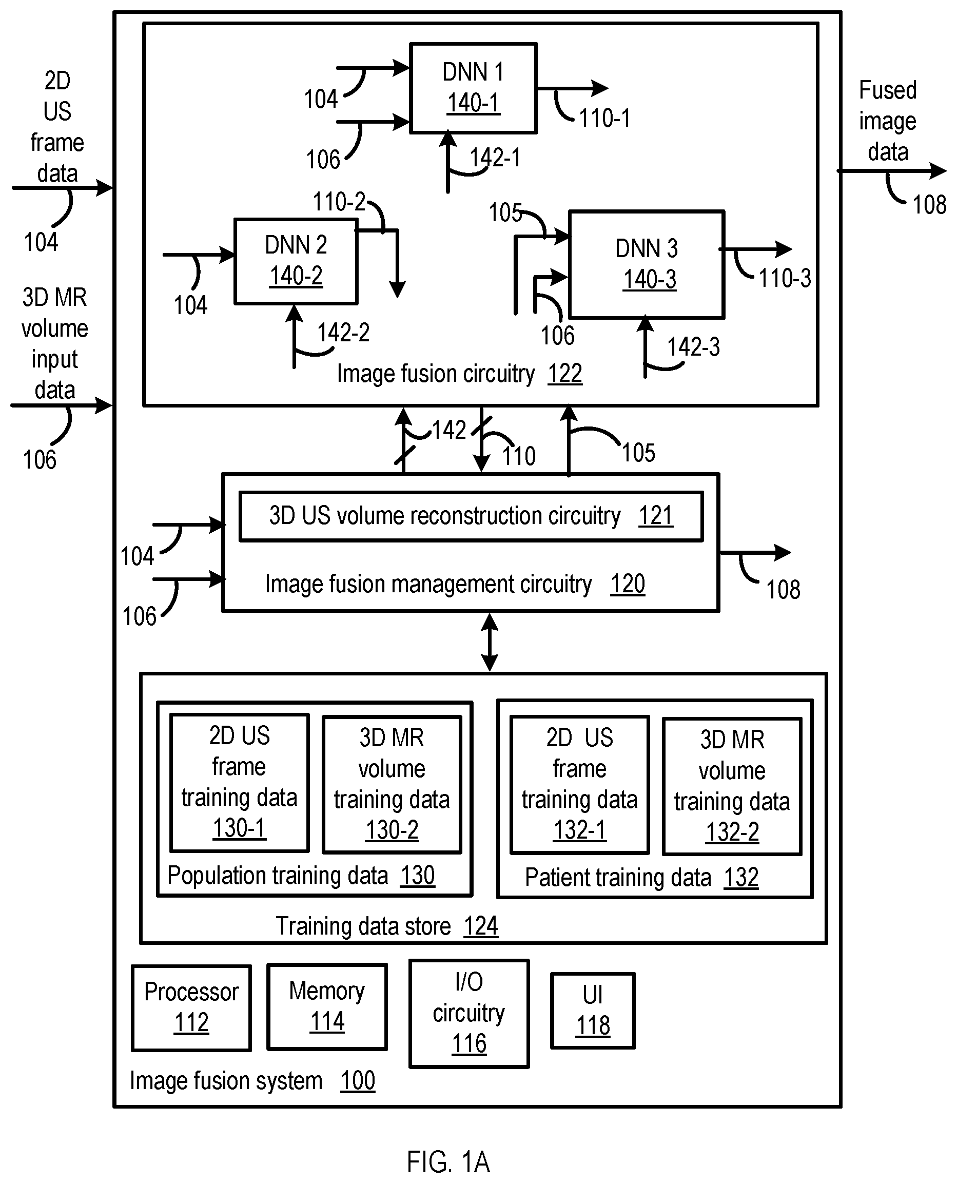 Patent US12367597 — Trackerless 2D ultrasound frame to 3D image volume registration — Figure 1
