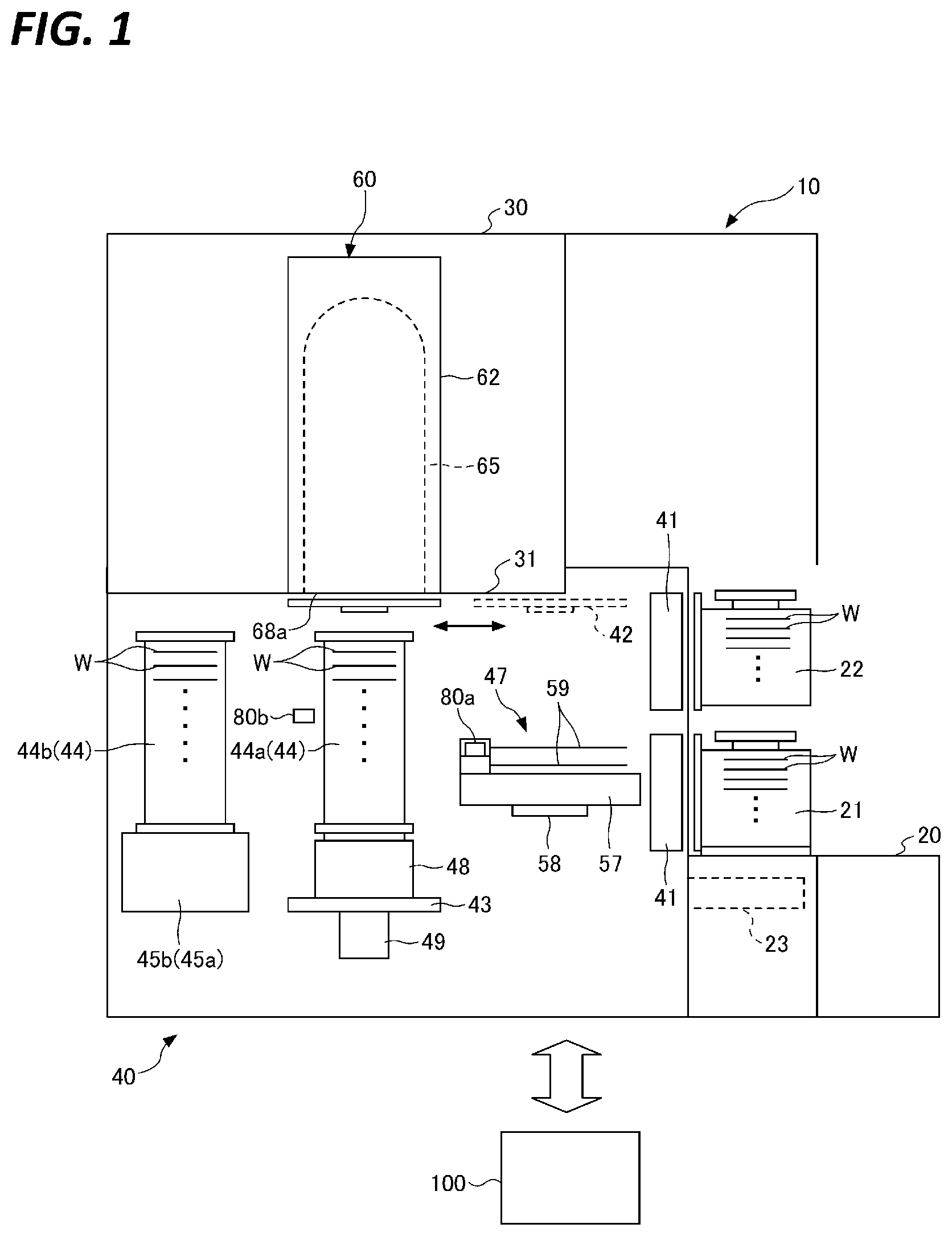 Patent US12367602 Figure 1 – Information processing apparatus for teaching transfer position of substrate, transfer position teaching method, and substrate processing apparatus including the information processing apparatus