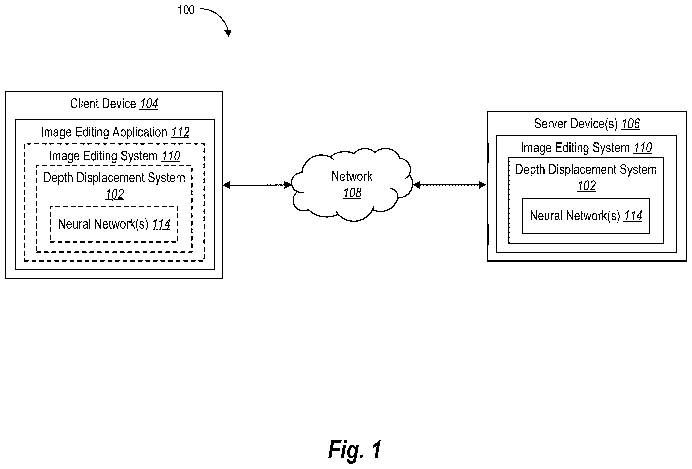 Patent US12367626 — Modifying two-dimensional images utilizing three-dimensional meshes of the two-dimensional images — Figure 1