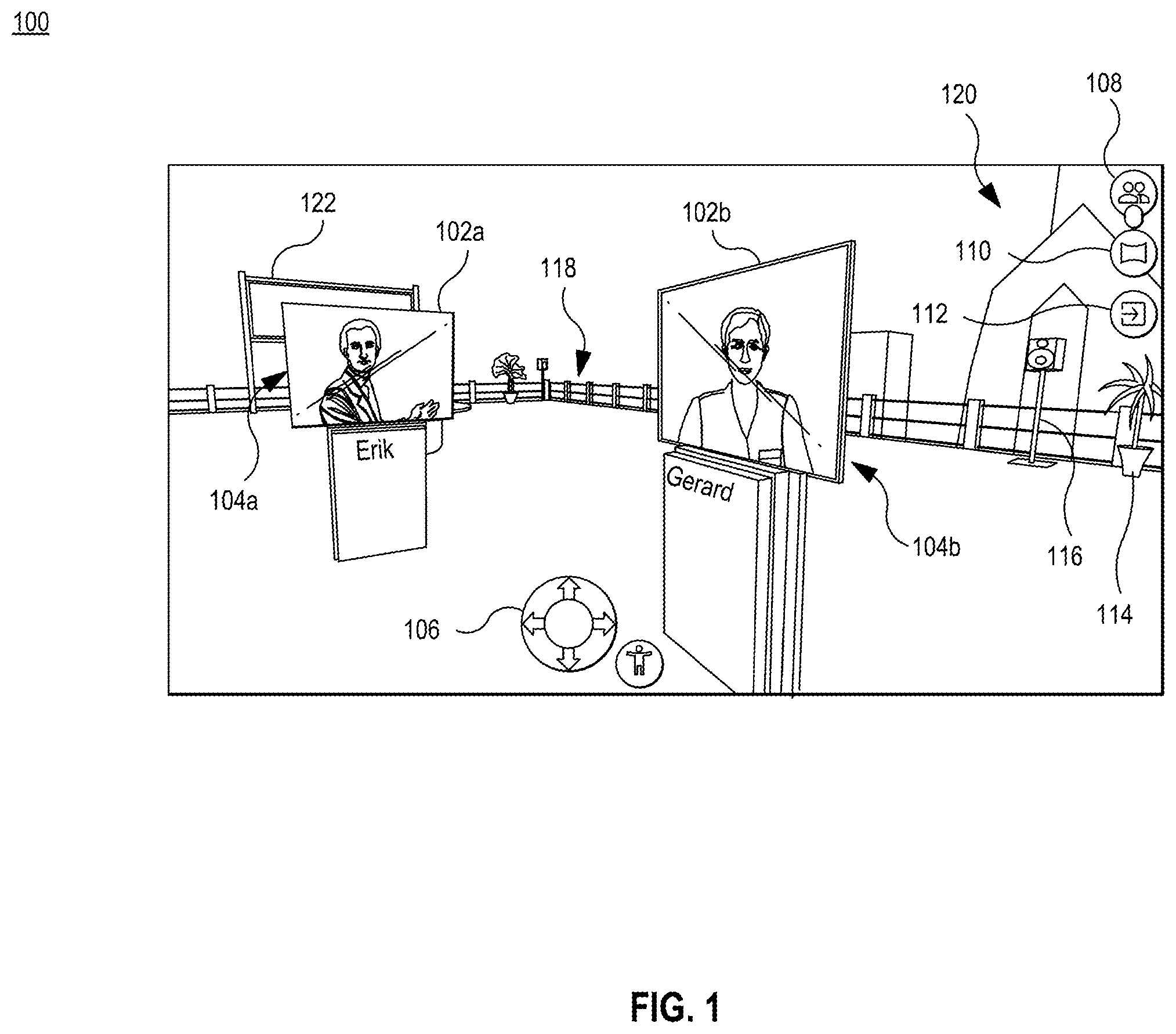 Patent US12367642 — Using optical labels in a virtual environment — Figure 1
