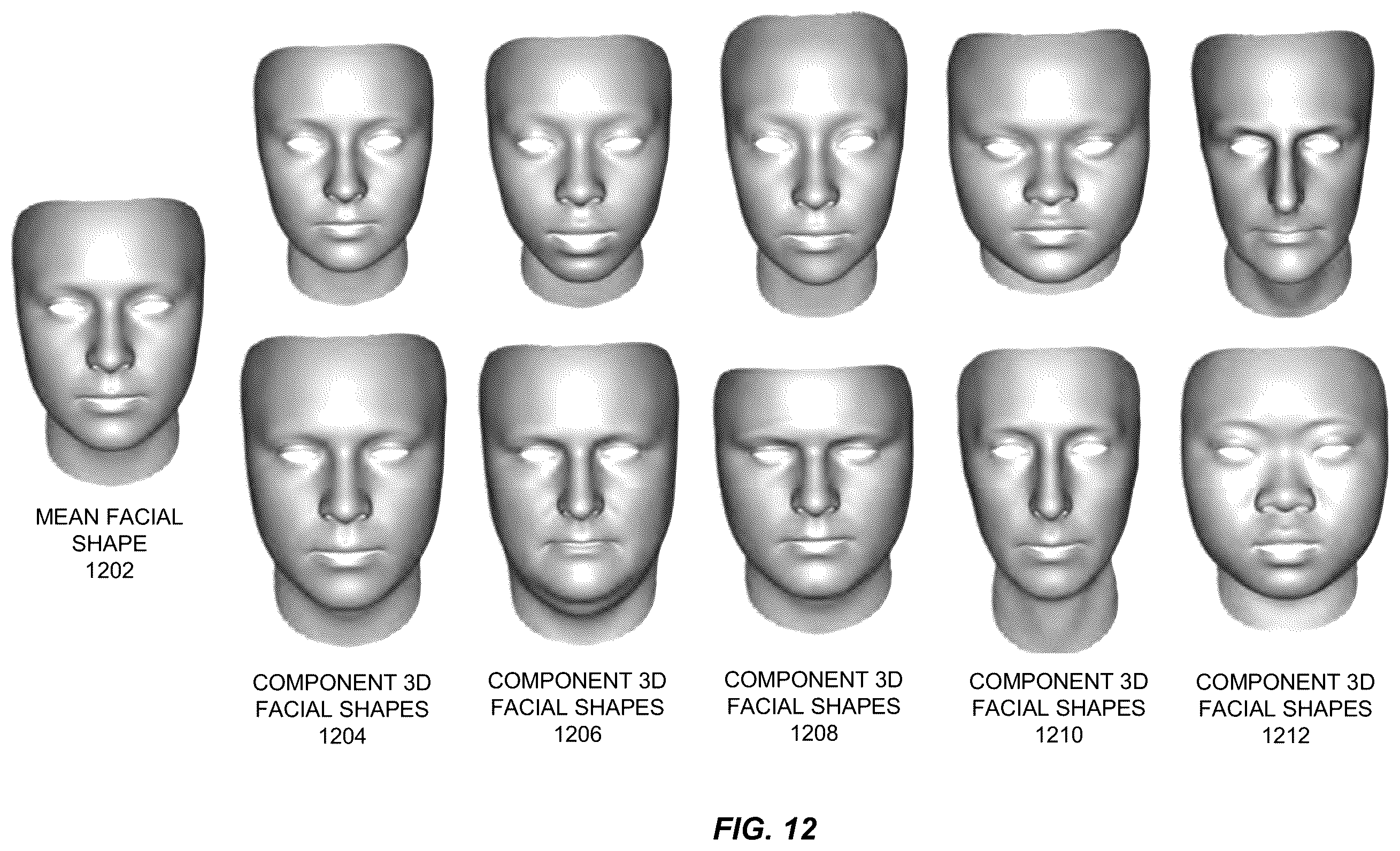 Patent US12367649 Figure 12 – Generating a facial-hair-free mesh of a subject