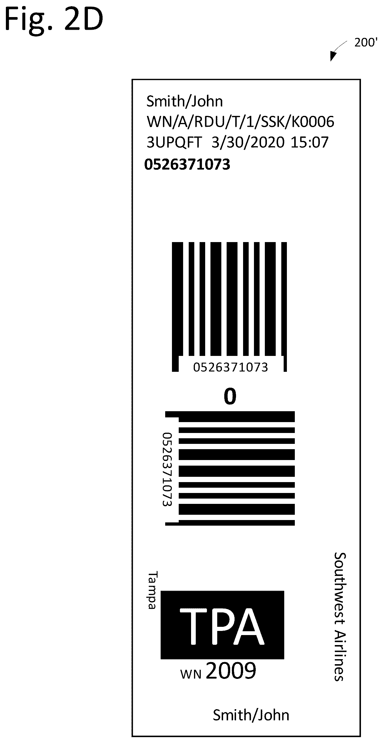 Patent US12367713 Figure 6 – Remote check-in using optical character recognition of bag tag