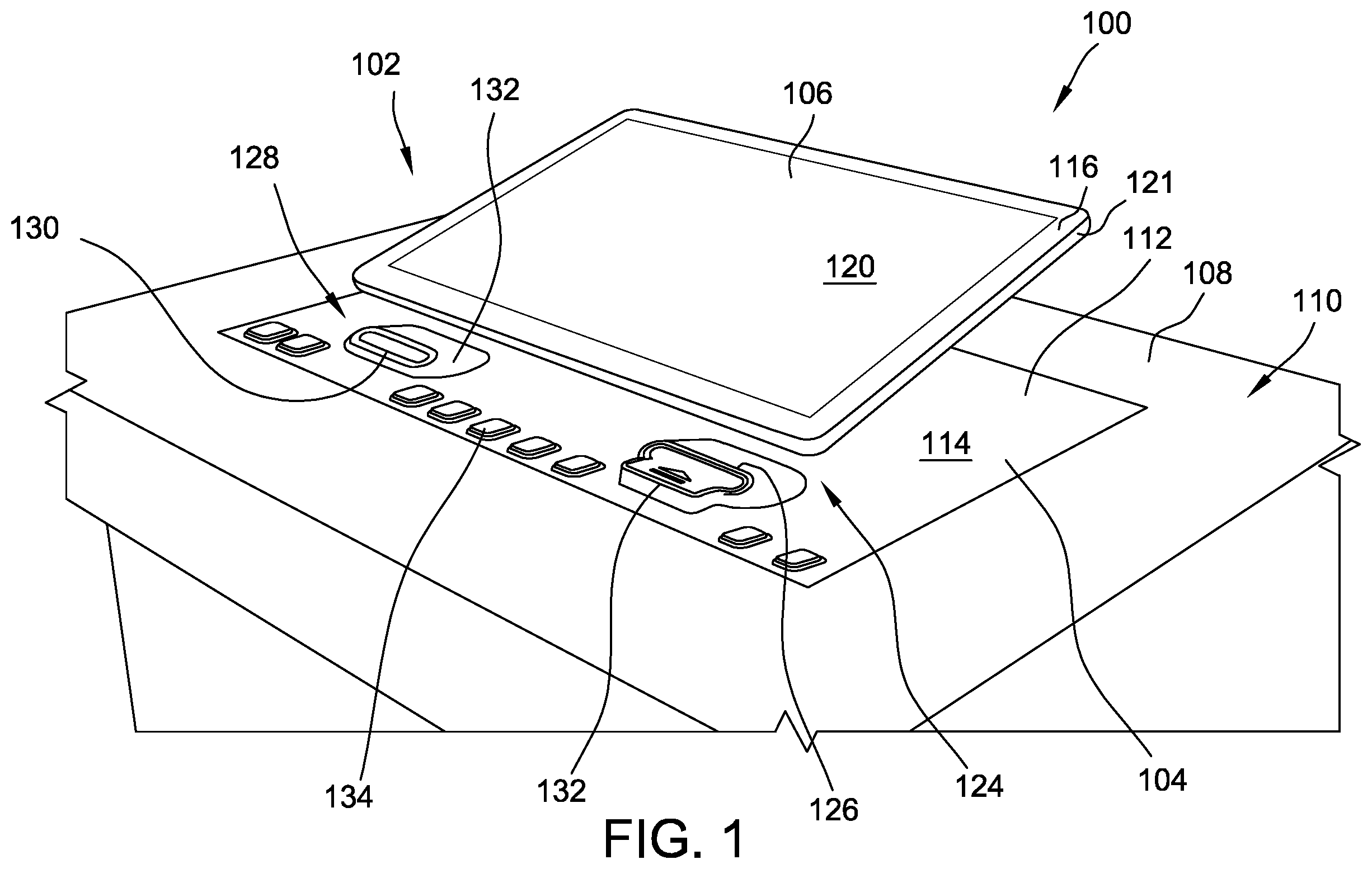 Patent US12367738 — Floating tabletop display — Figure 1