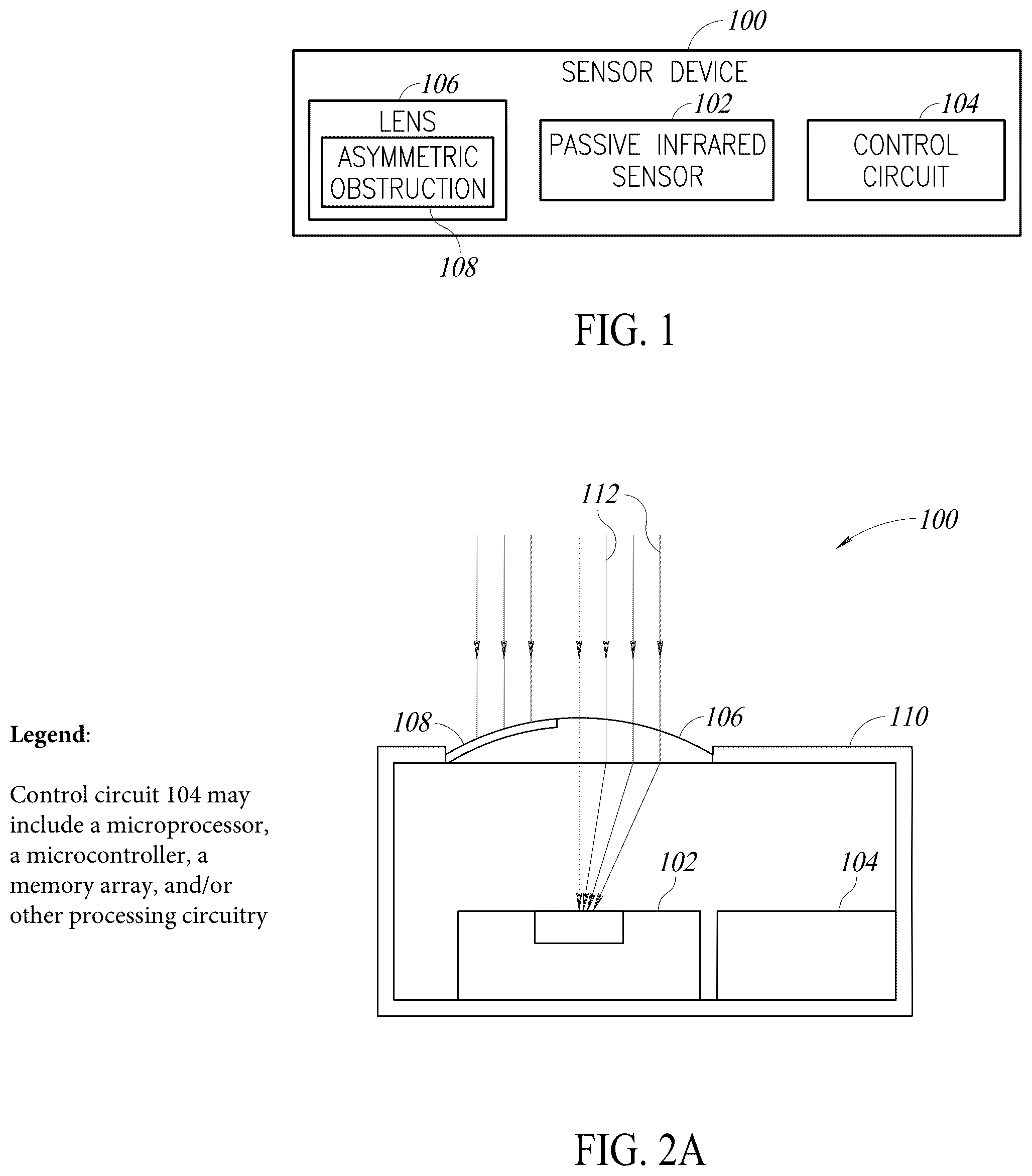 Patent US12367745 Figure 1 – Passive infrared sensor with patterned lens