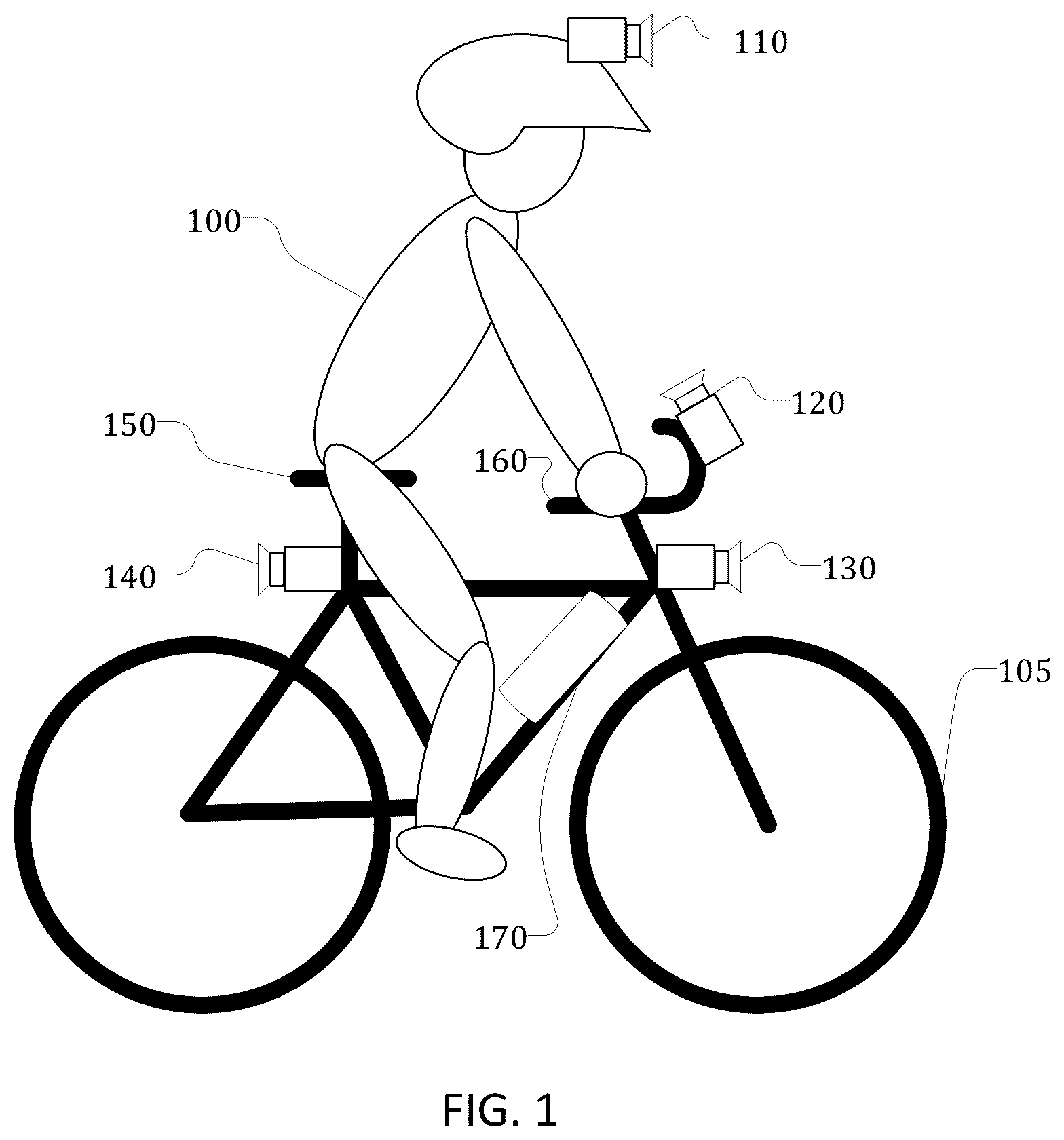 Patent US12367749 — Active vehicle safety system for cyclists and pedestrians — Figure 1
