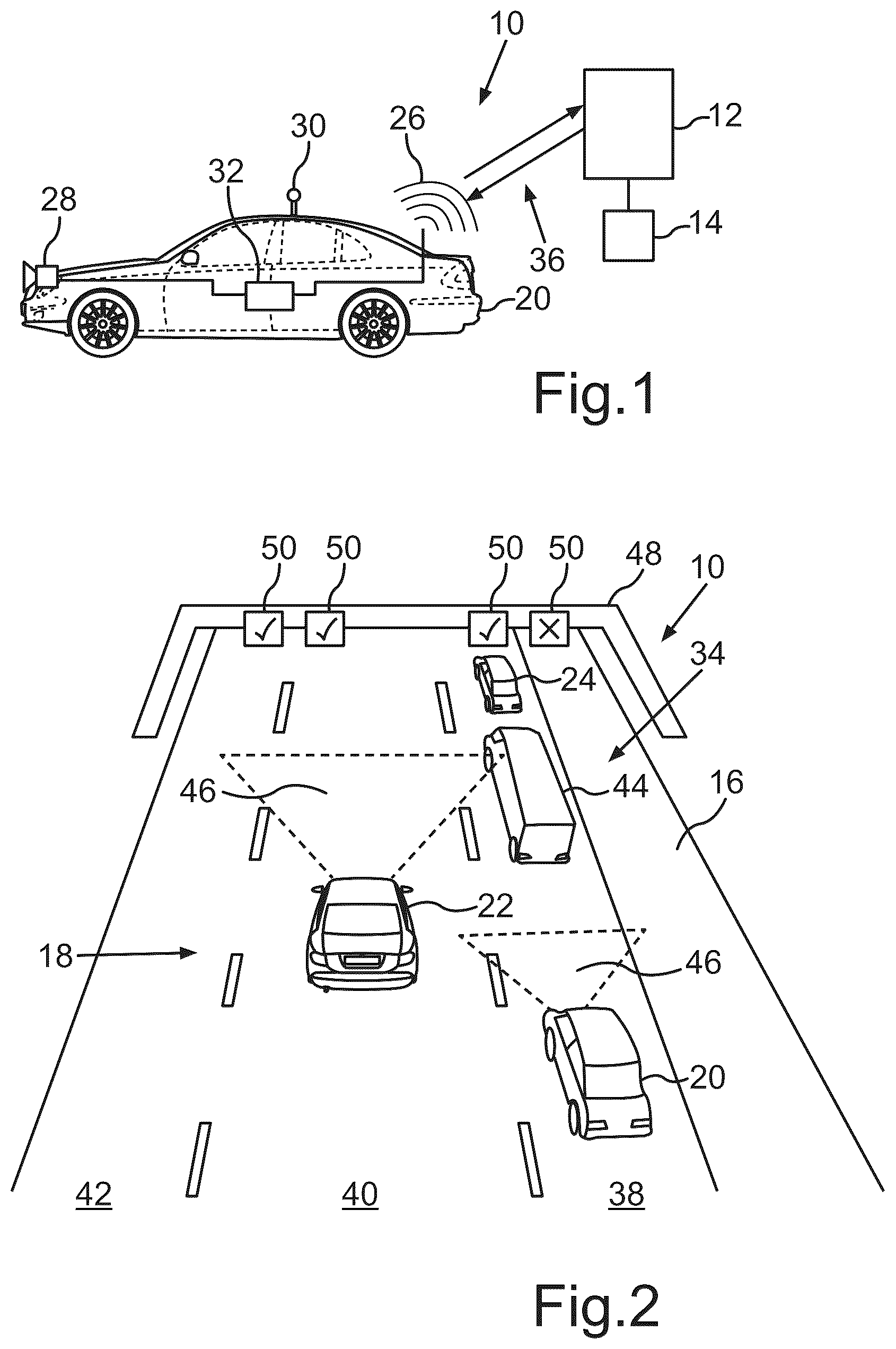 Patent US12367759 — Method for providing a clearance for use of a hard shoulder by means of a monitoring system, and monitoring system — Figure 1