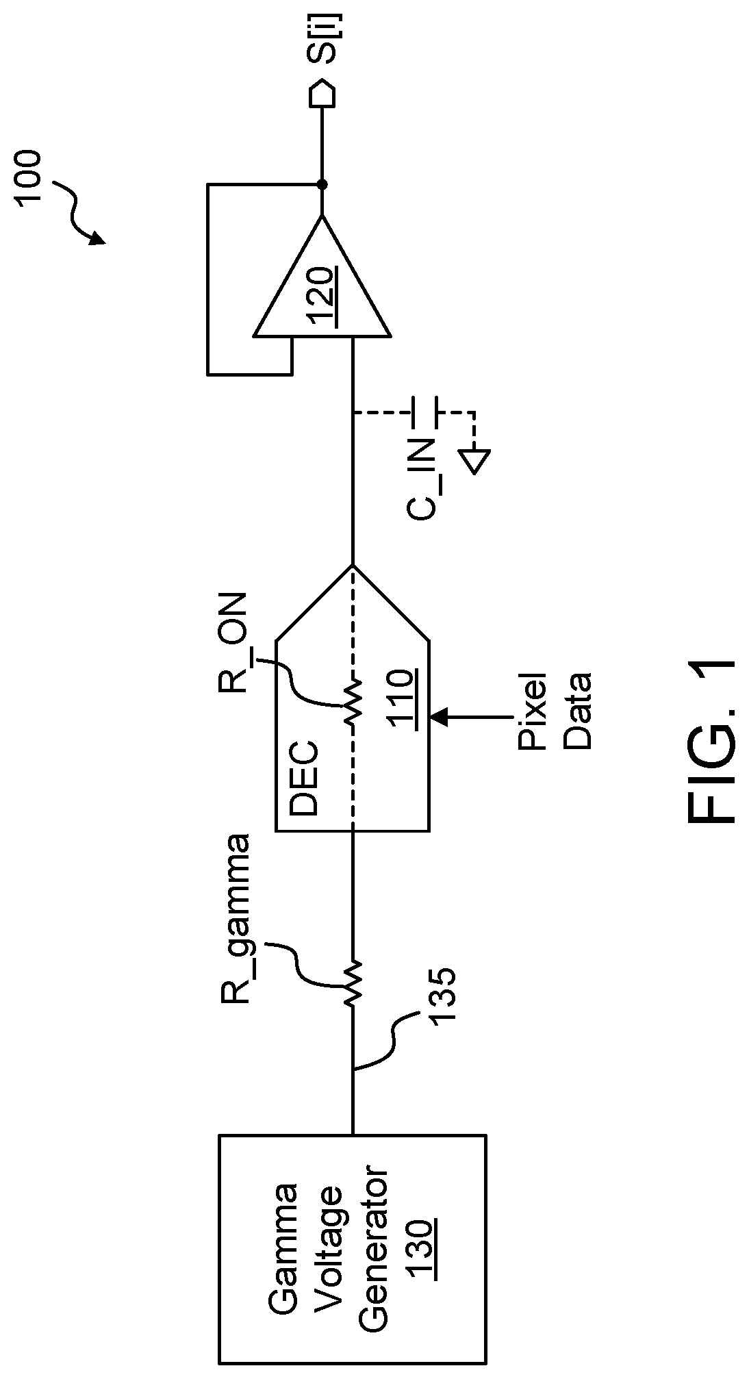 Patent US12367798 — Slew rate enhancement at source amplifier inputs — Figure 1