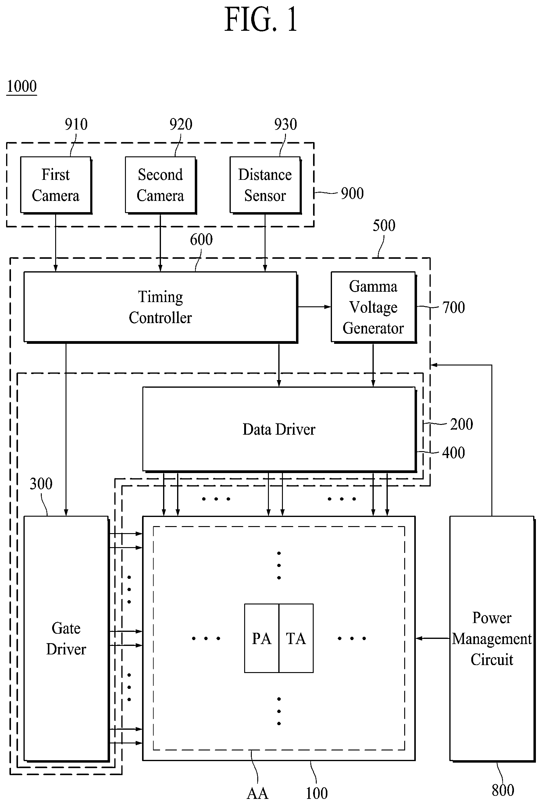 Patent US12367812 — Transparent display device and method for driving the same — Figure 1