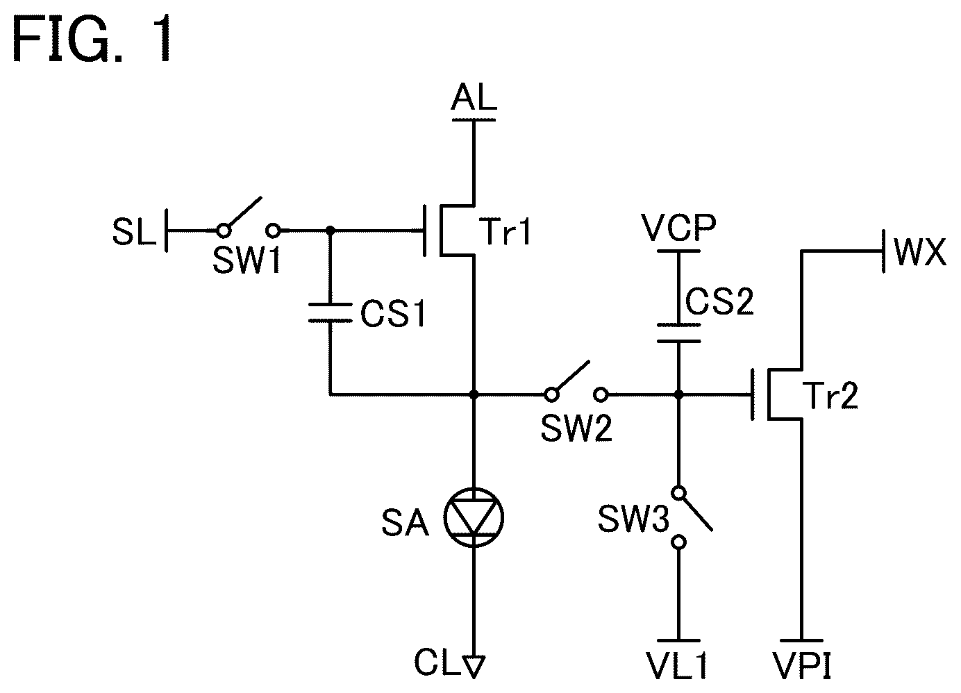 Patent US12367832 — Display device, display module, and electronic device — Figure 1