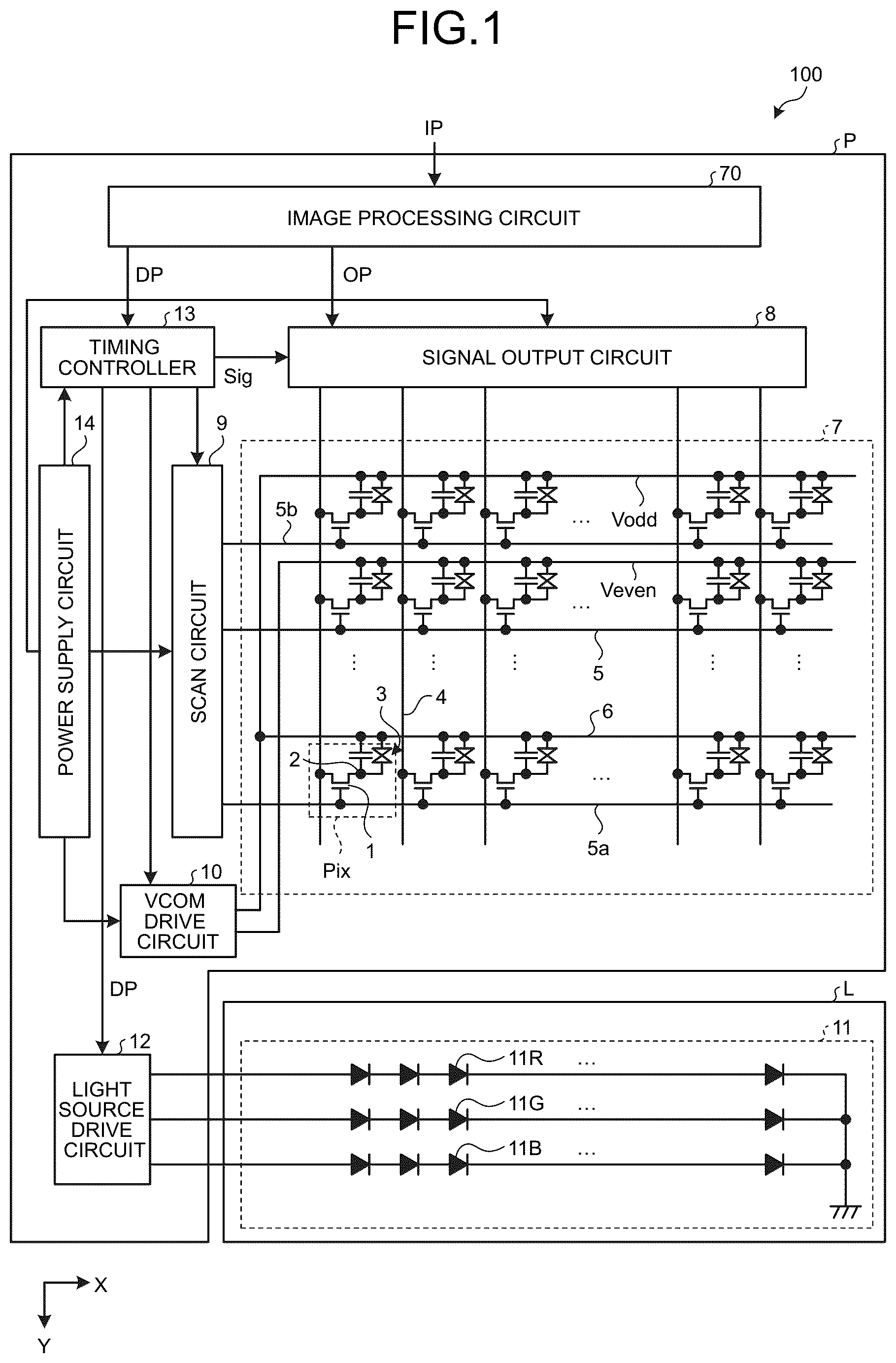 Patent US12367845 — Display device — Figure 1