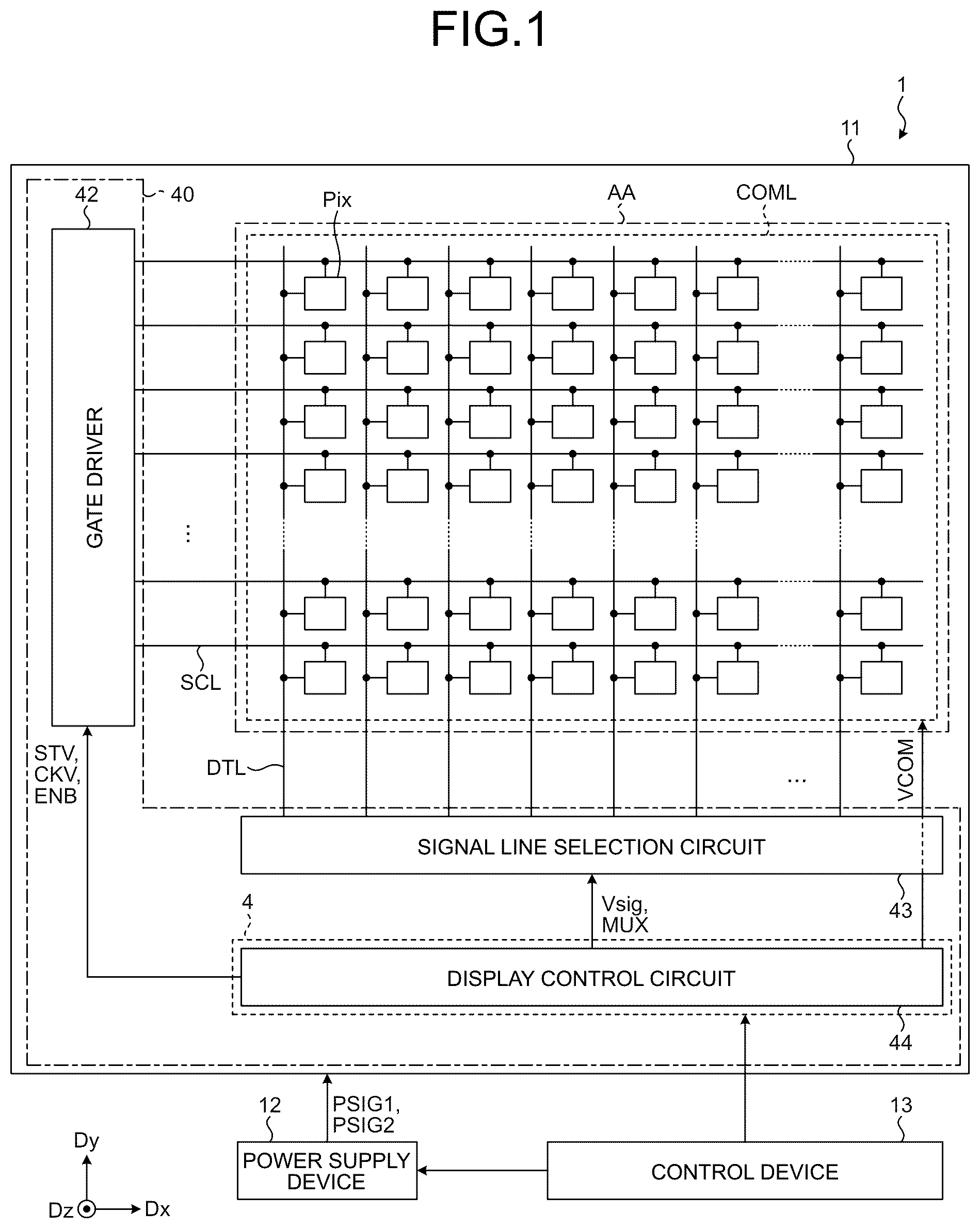 Patent US12367847 — Display device — Figure 1