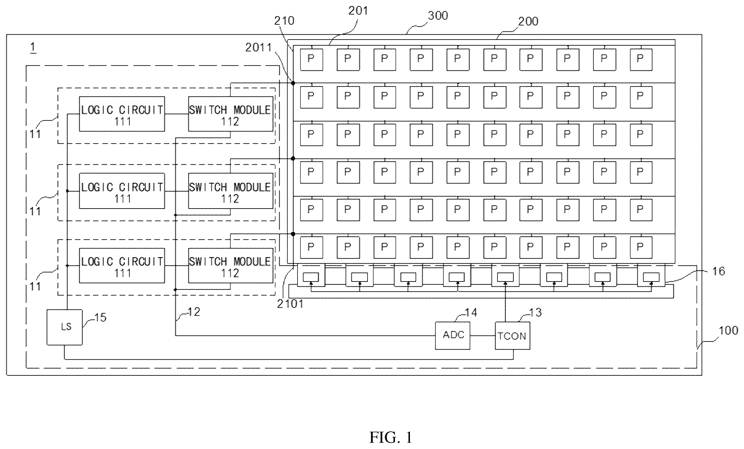 Patent US12367849 — Liquid crystal display (LCD) driving circuit compensating gray-scale loss due to attenuation of common voltage — Figure 1