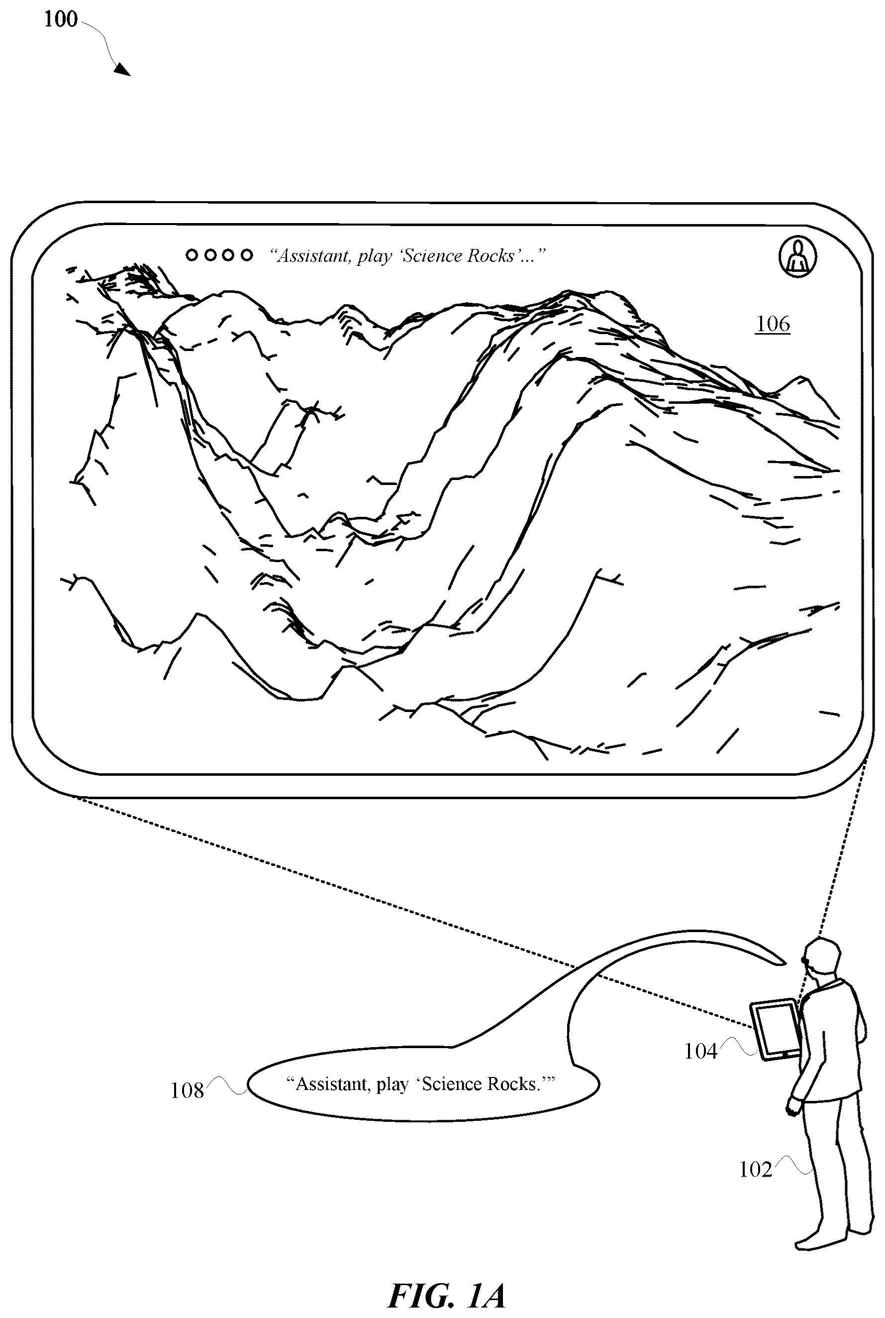 Patent US12367880 — Passive disambiguation of assistant commands — Figure 1
