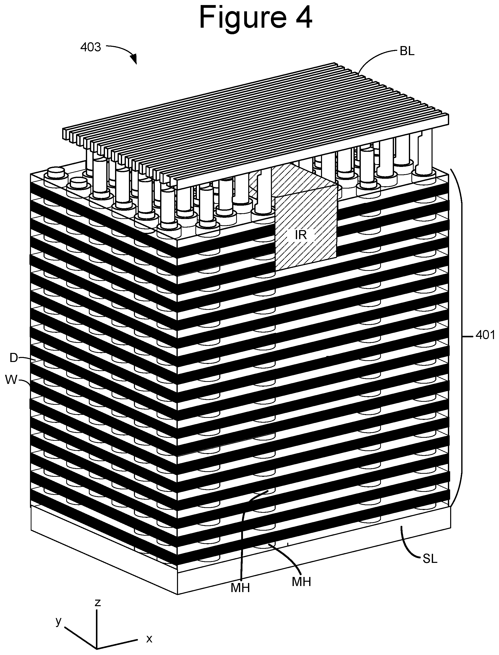 Patent US12367931 Figure 6 – Stacked column floorplan for NAND