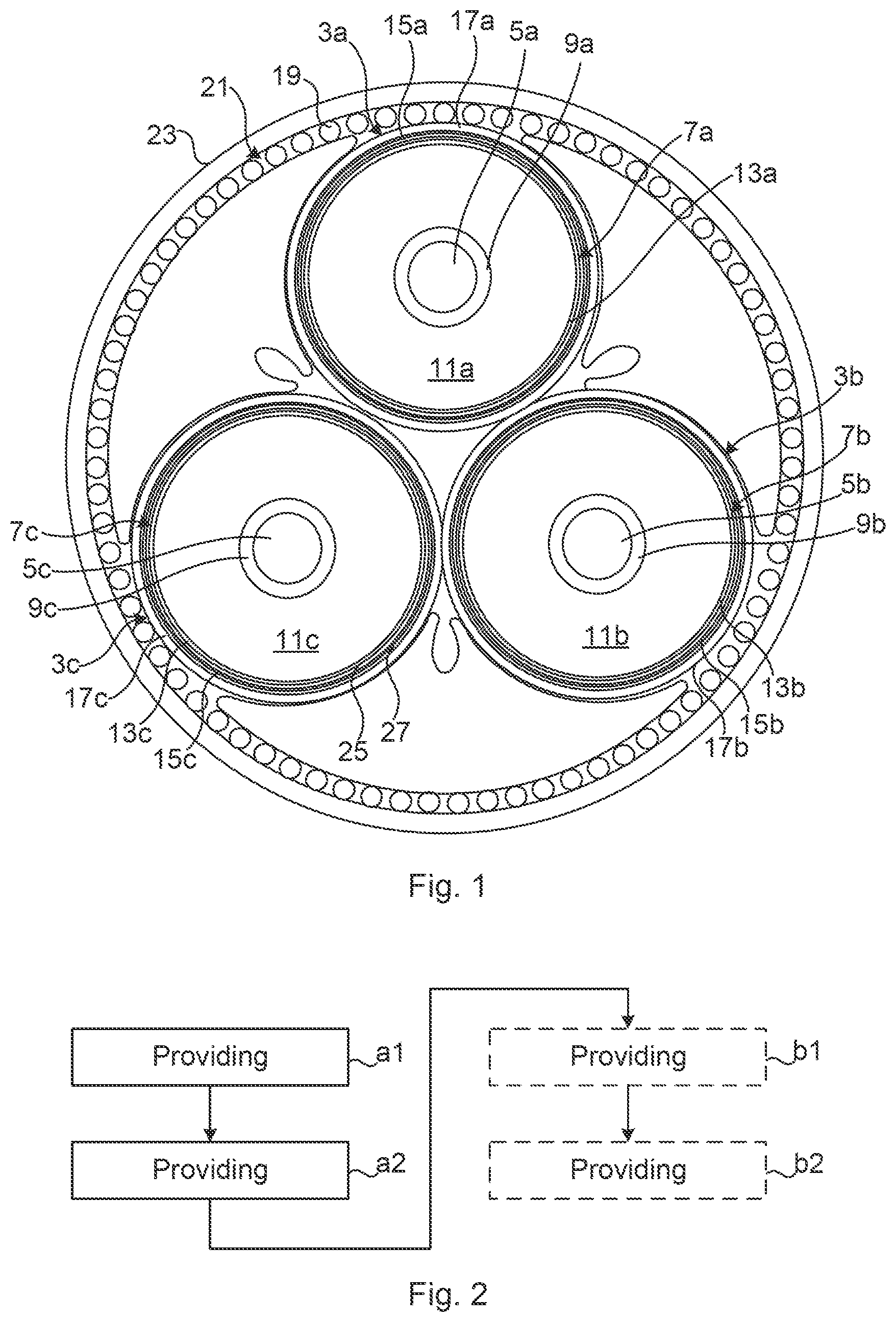Patent US12367991 — AC submarine power cable with reduced losses — Figure 1
