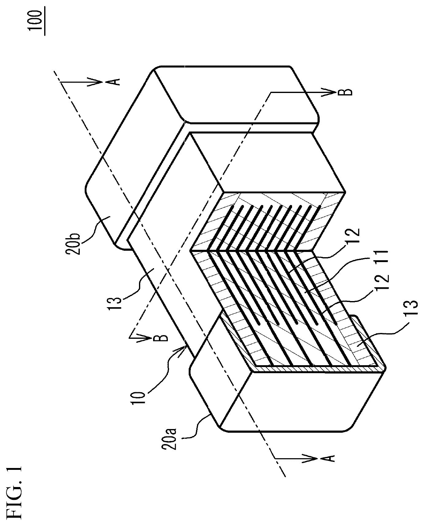 Patent US12368003 — Ceramic electronic device including dielectric layer containing perovskite compound with yttria-stabilized zirconia — Figure 1