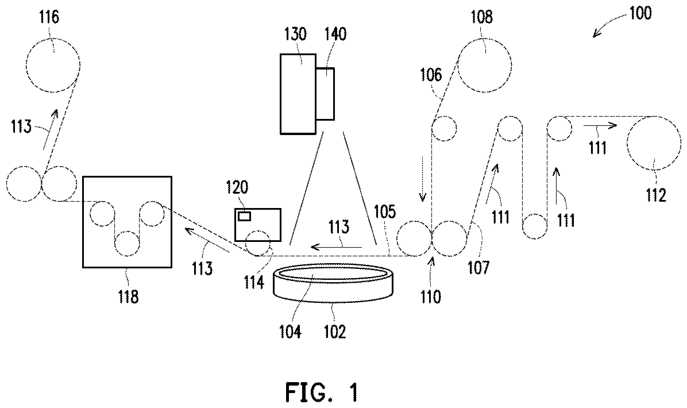 Patent US12368063 — Wafer taping apparatus and method — Figure 1