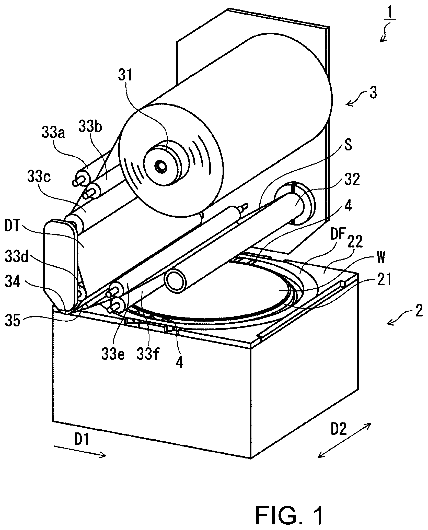 Patent US12368064 Figure 1 – Tape affixing apparatus