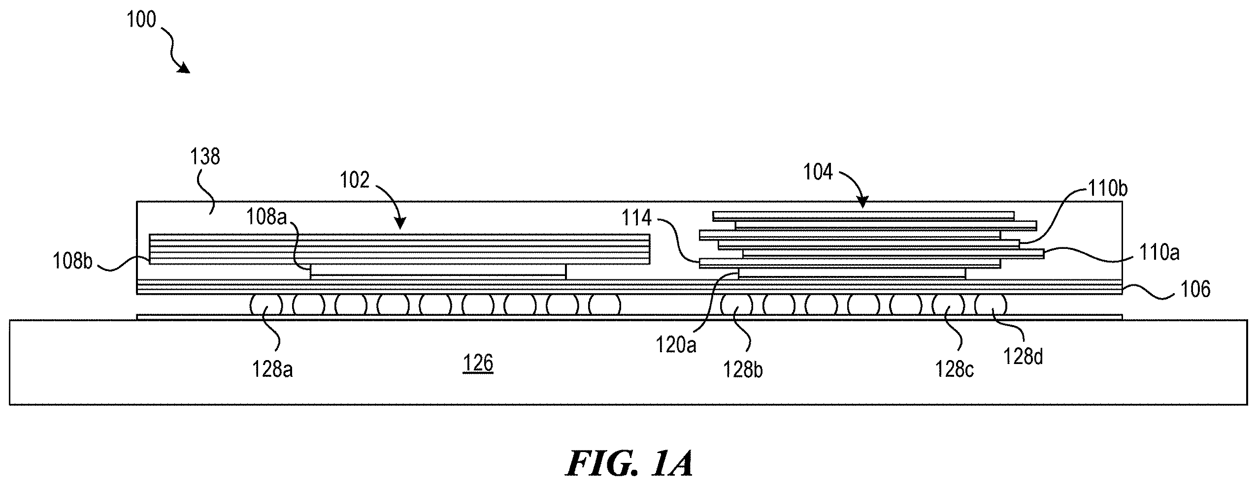 Patent US12368113 — Methods and apparatus for using spacer-on-spacer design for solder joint reliability improvement in semiconductor devices — Figure 1