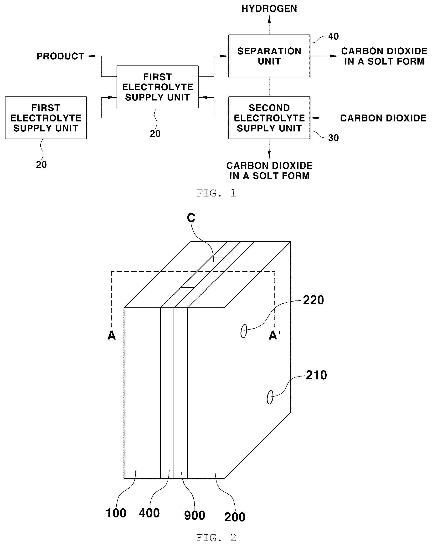 Patent US12368197 — Pellet-type anode-fed metal-carbon dioxide battery and a hydrogen generation and carbon dioxide storage system including same — Figure 1