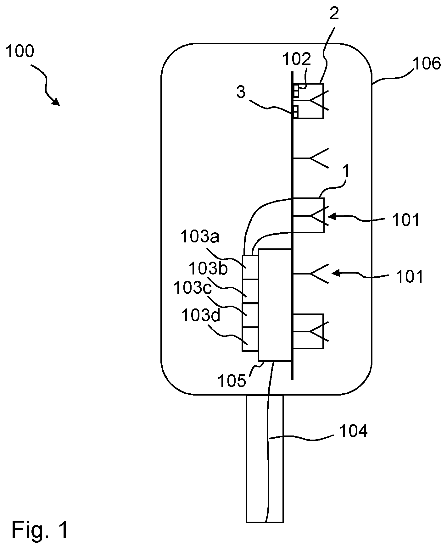 Patent US12368241 — Mobile communication antenna for transmitting and/or receiving mobile communication signals — Figure 1