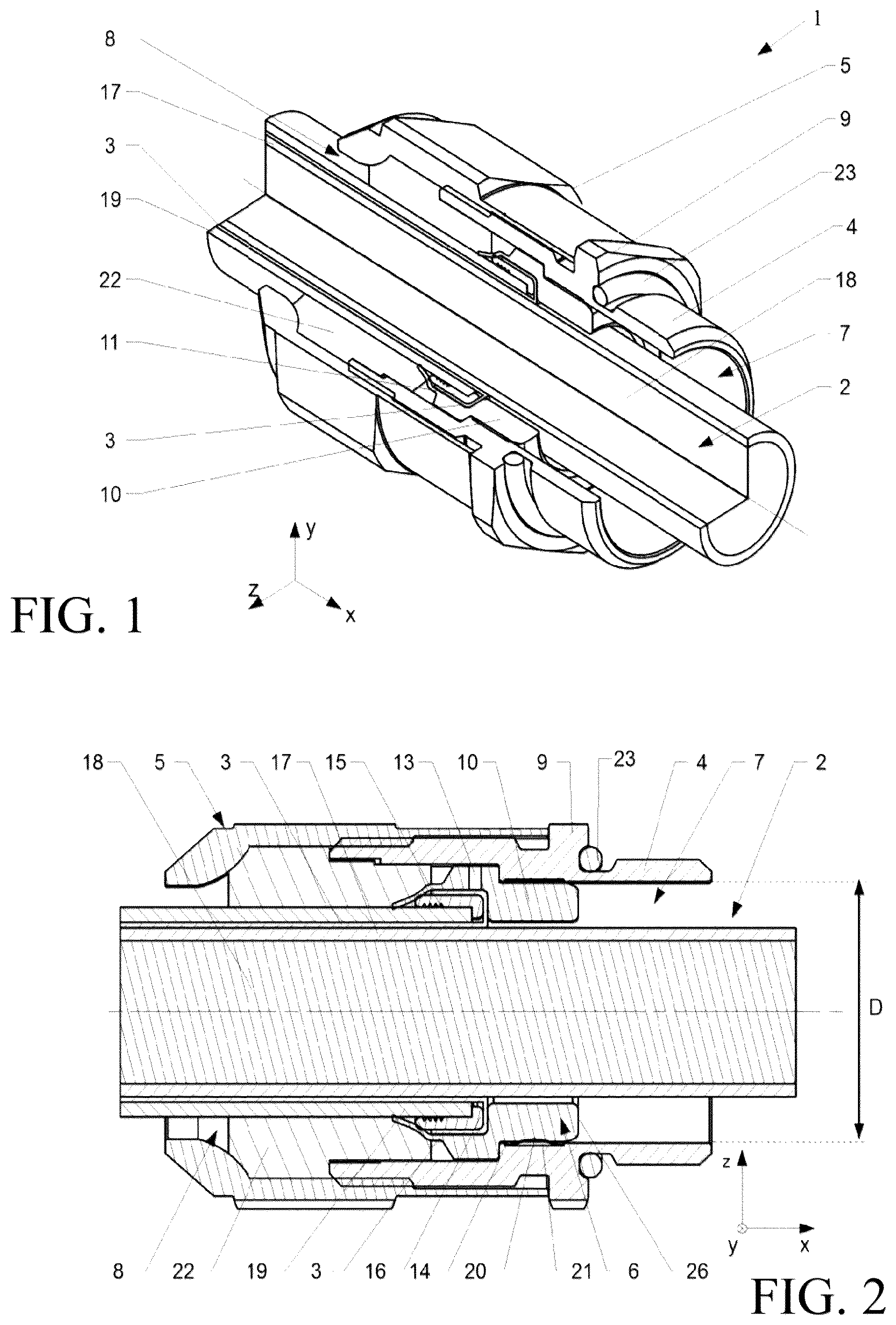 Patent US12368250 — Holding device for a cable — Figure 1