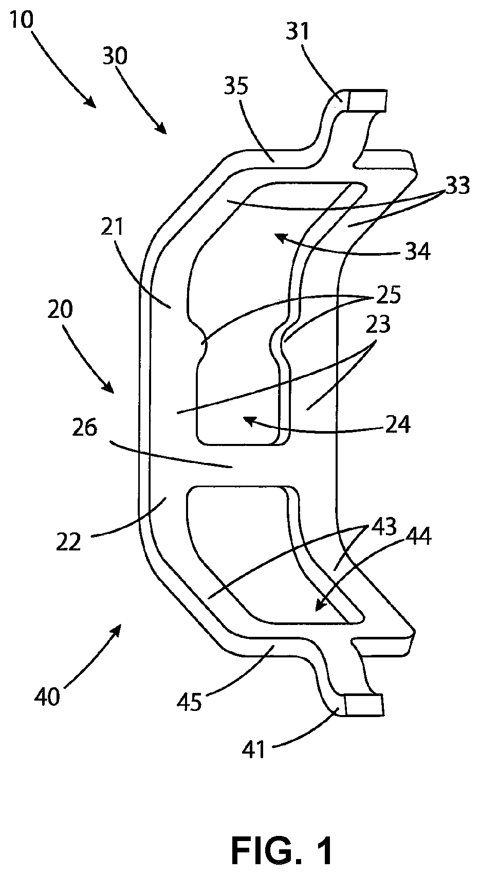 Patent US12368260 — Interposer with contacts having inwardly protruding press-fit portions — Figure 1
