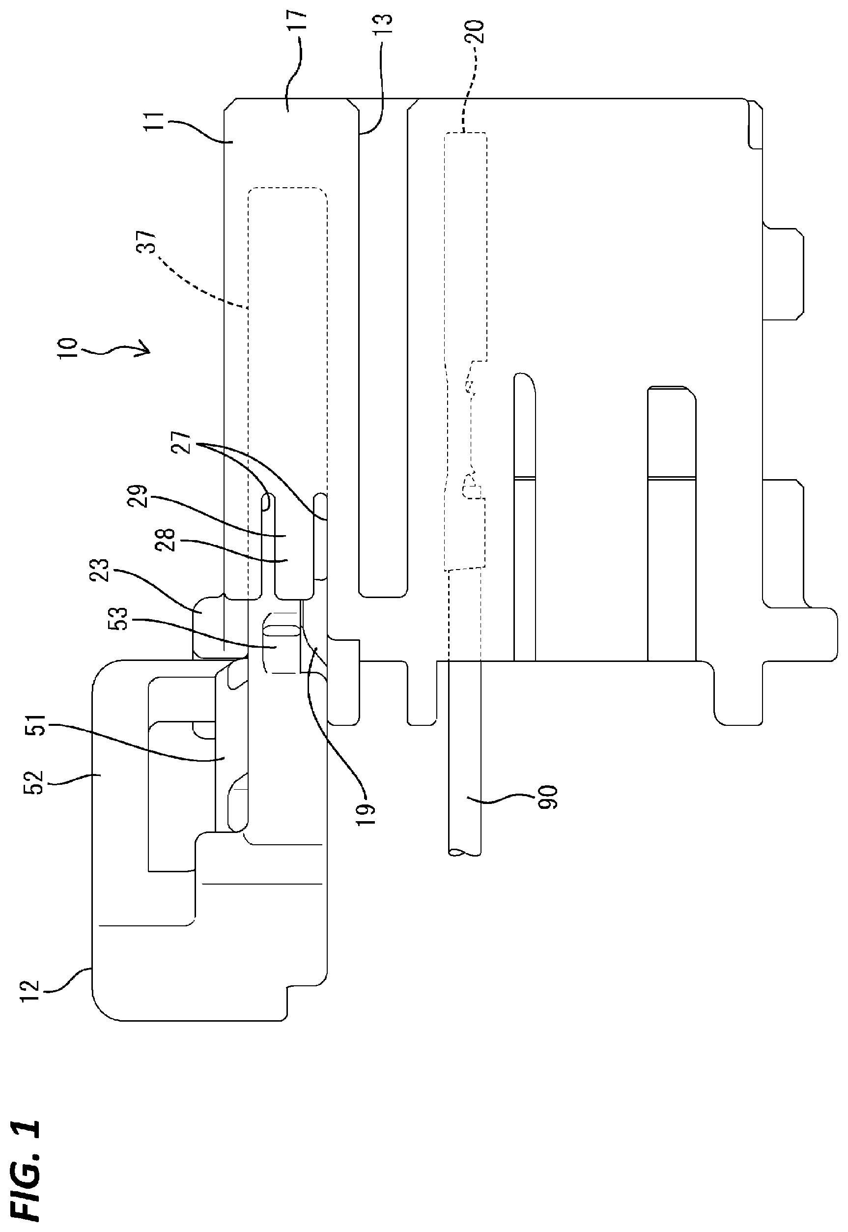 Patent US12368268 — Connector with locking portion — Figure 1