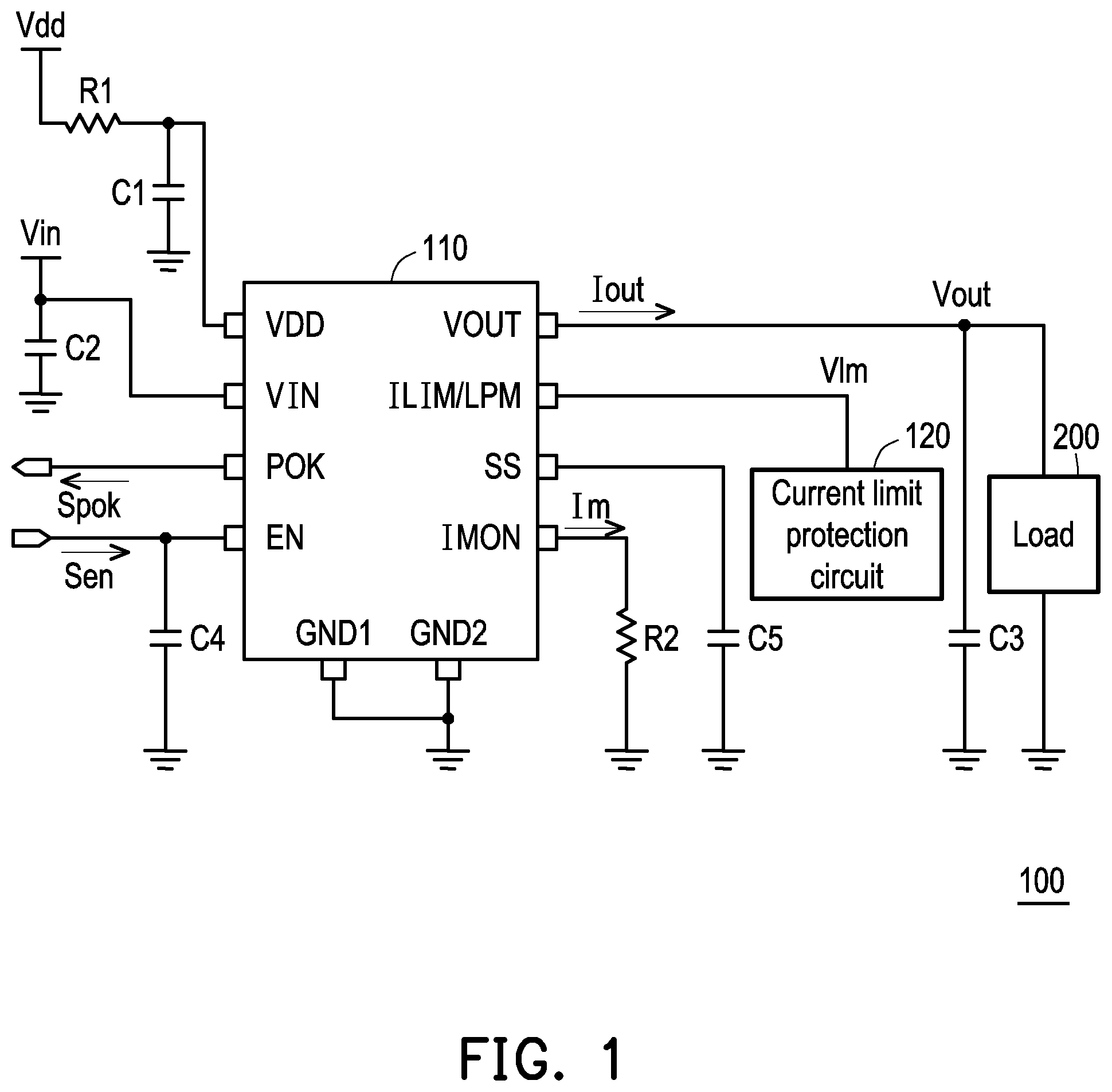 Patent US12368297 — Load switch circuit — Figure 1