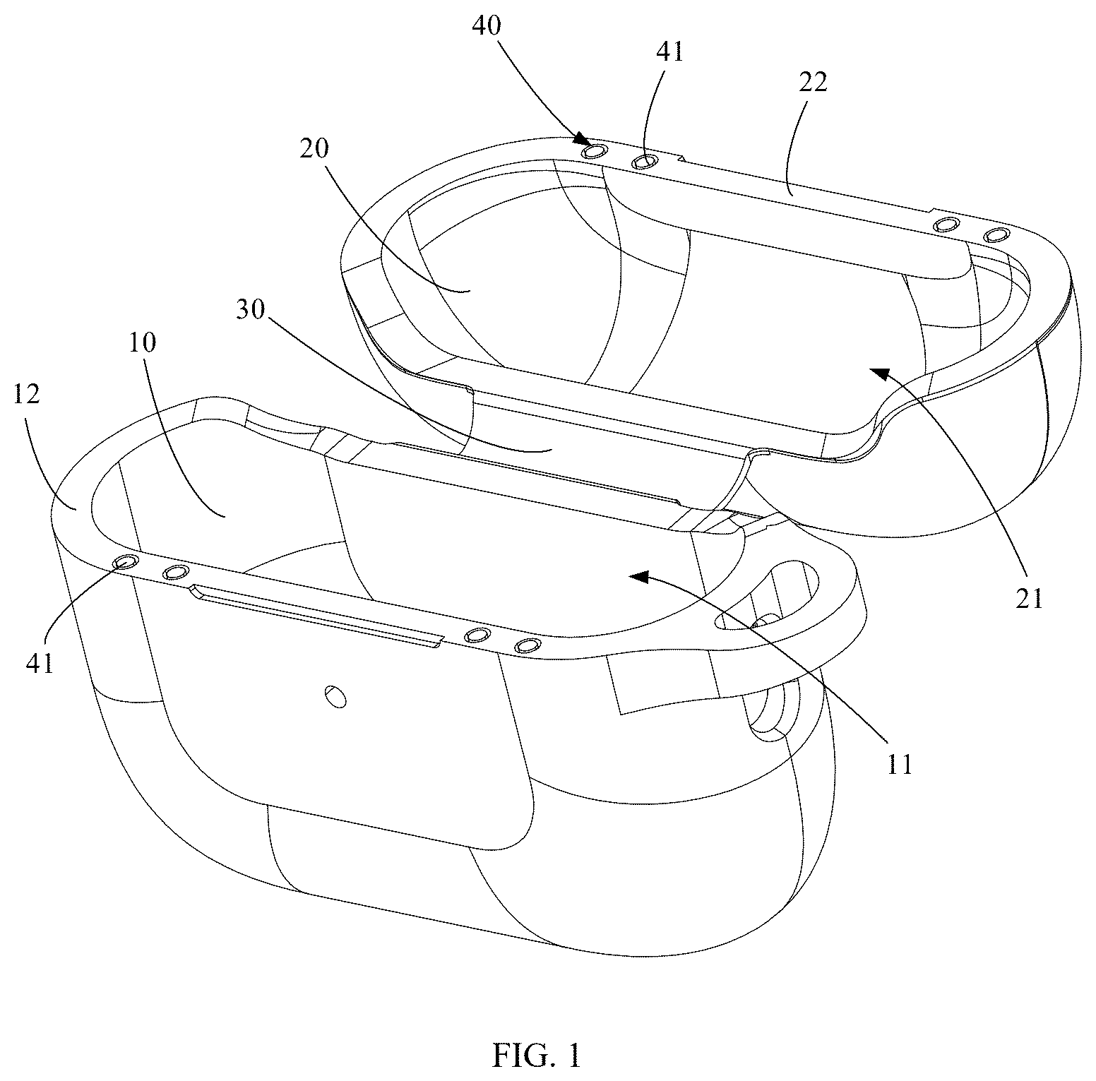 Patent US12368310 — Protective sleeve for earphone case — Figure 1