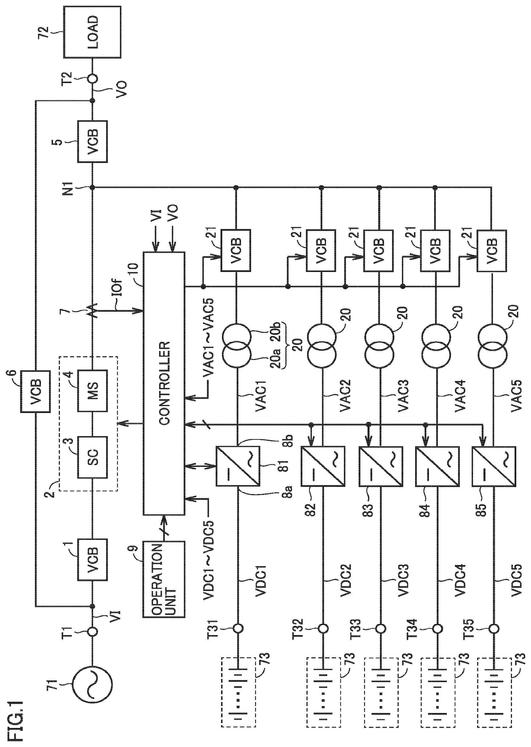 Patent US12368316 — Power supply device — Figure 1