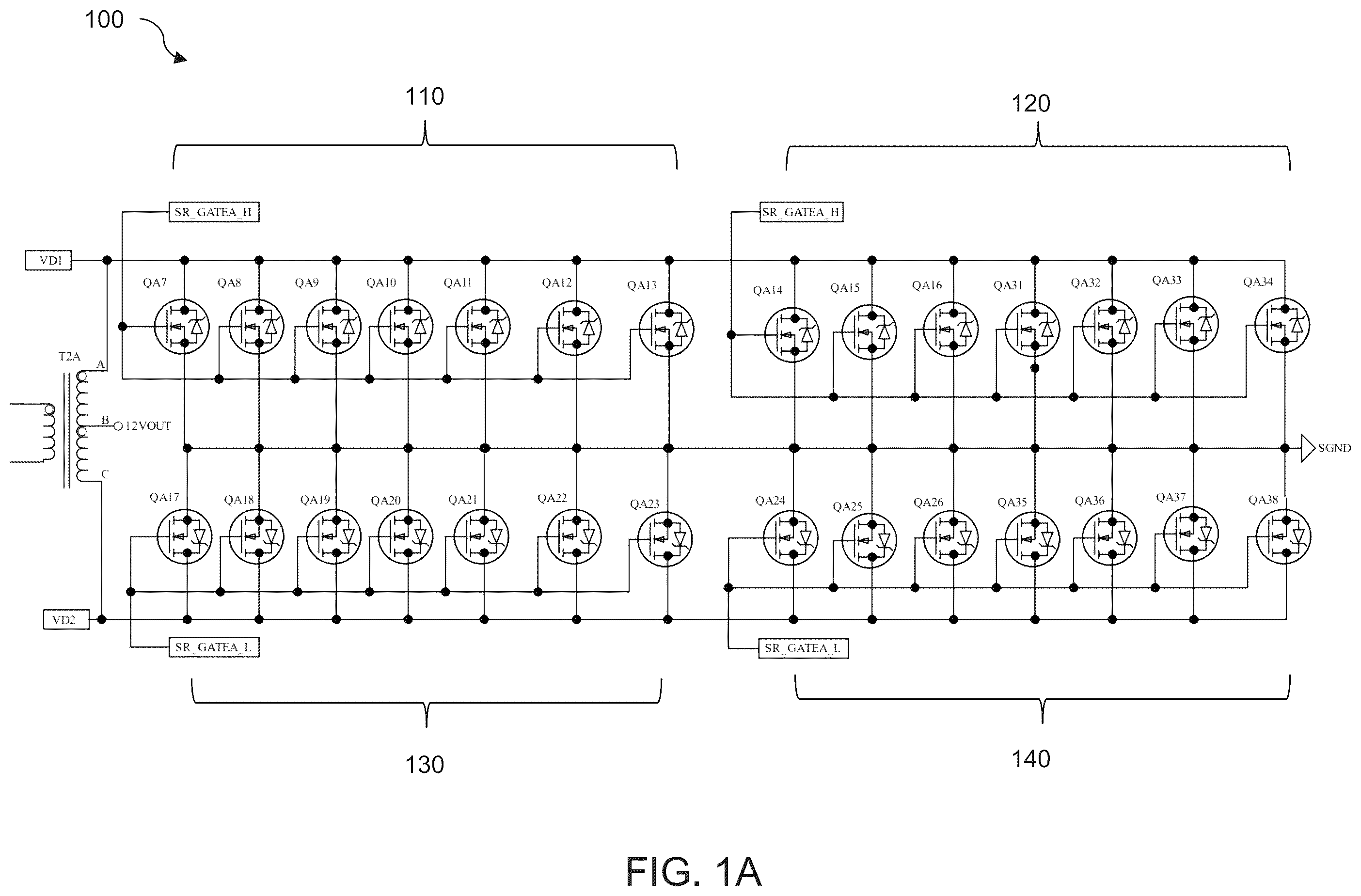 Patent US12368388 Figure 1 – Layout method for power supplies with three-phase integrated transformer and synchronous rectification