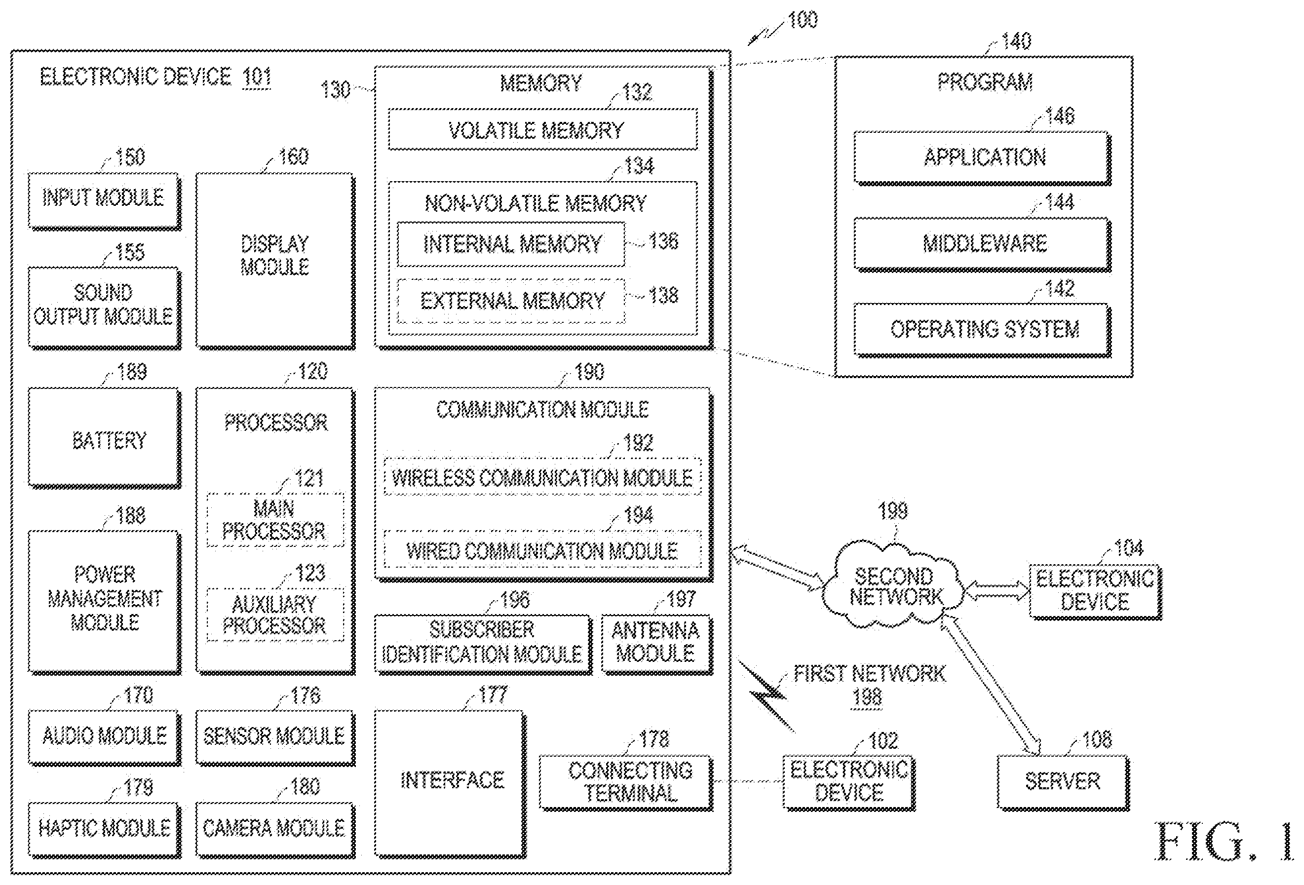 Patent US12368464 — Electronic device including grip sensor and antenna — Figure 1