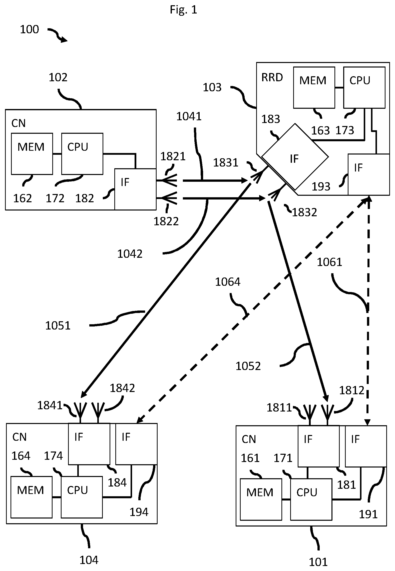 Patent US12368496 — Polarization dependent operation of a re-configurable relaying device — Figure 1